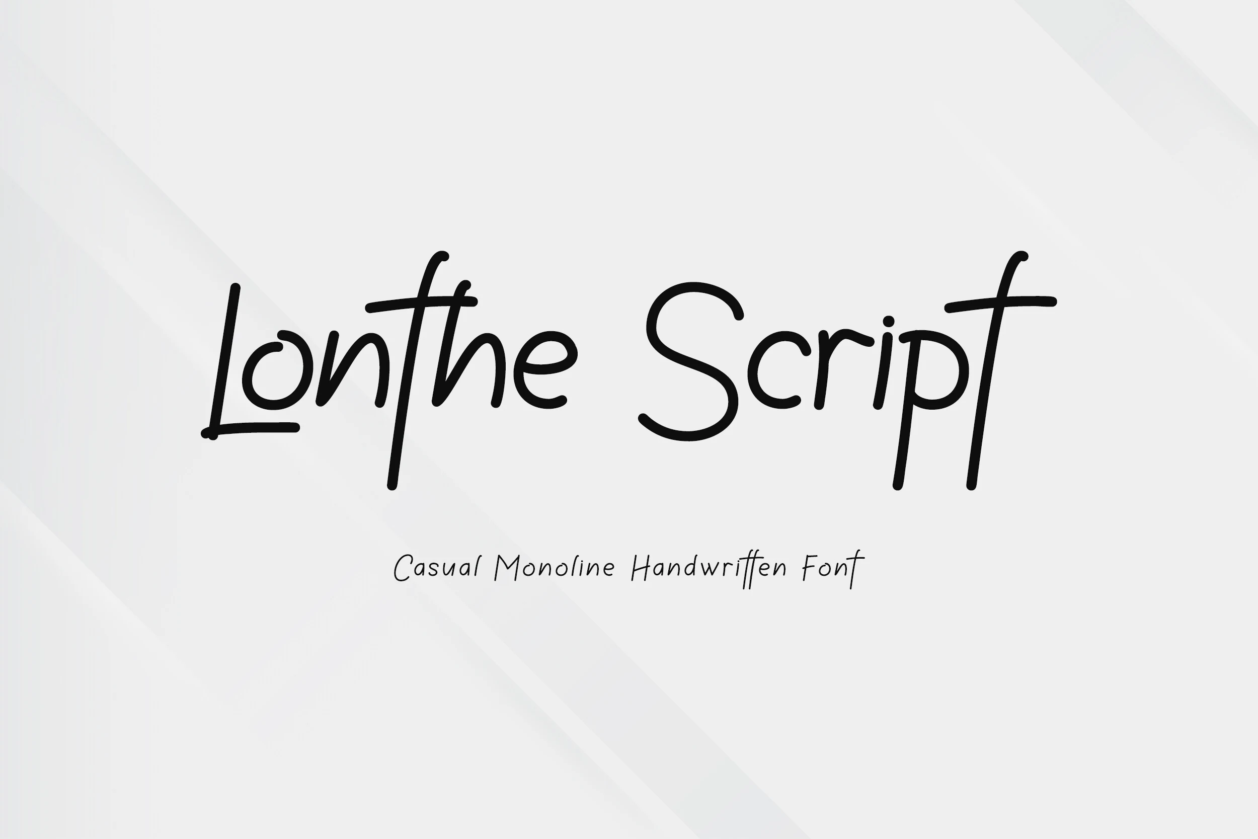 Lonthe Font preview in clean black monoline handwritten script