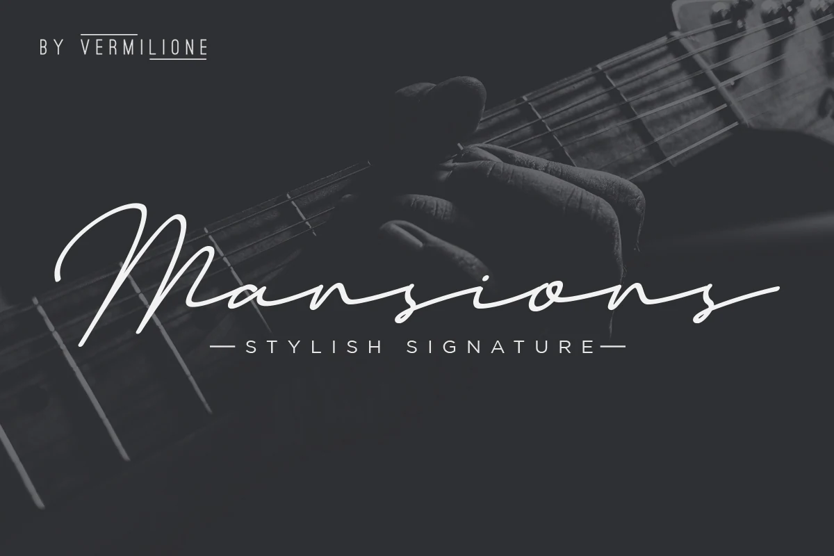 Mansions Font thin handwritten signature script with long swashes