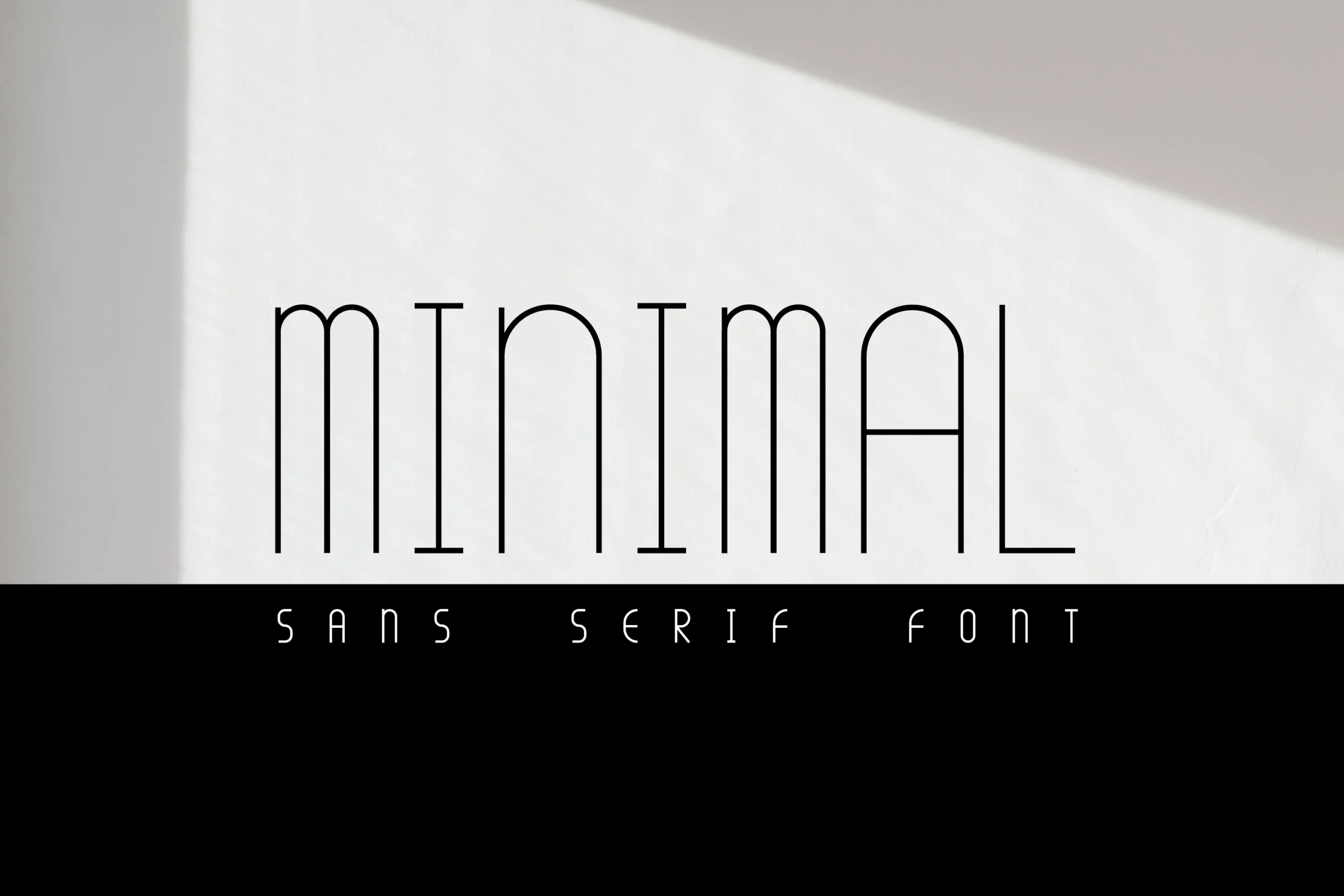Minimal Font preview with thin spaced geometric sans serif lettering