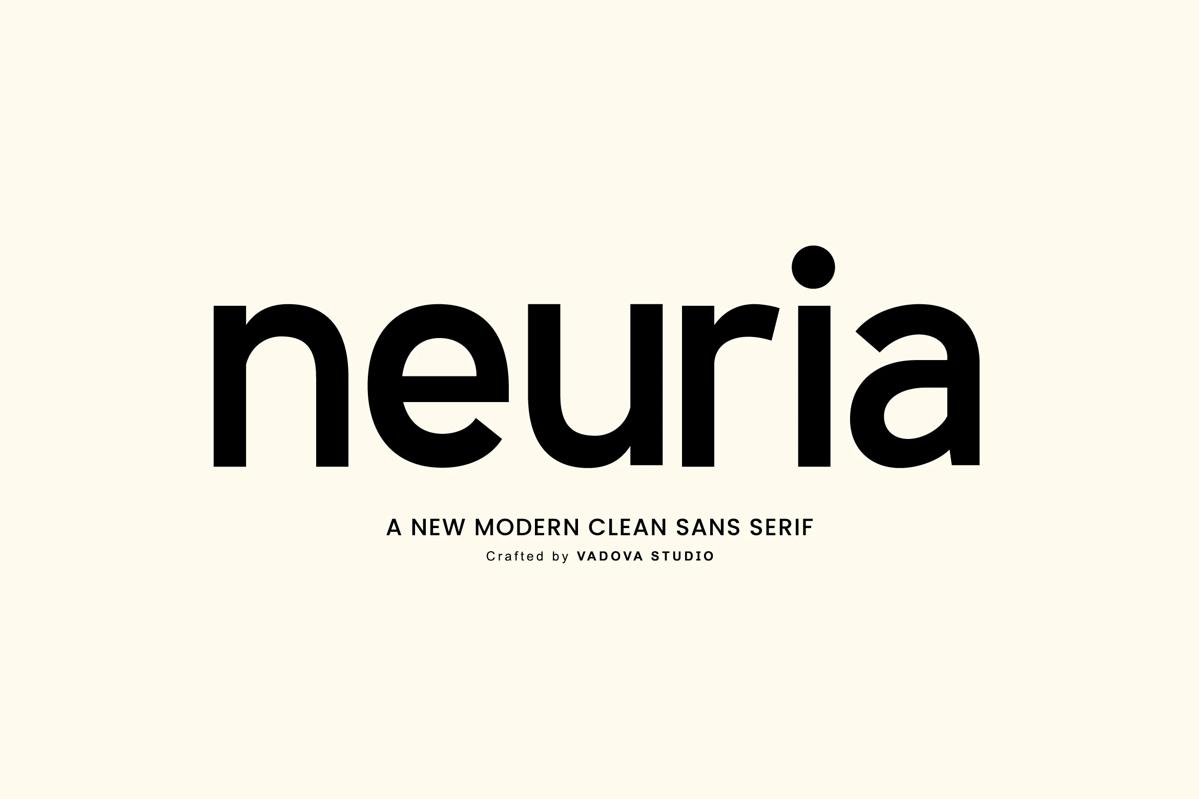 Neuria Font preview in bold geometric lowercase sans serif lettering