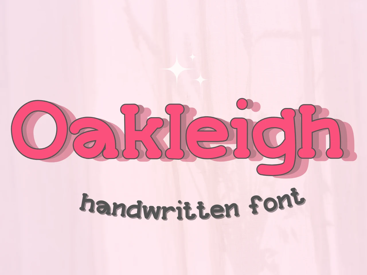Oakleigh Font bold rounded pink bubble lettering with a playful retro look