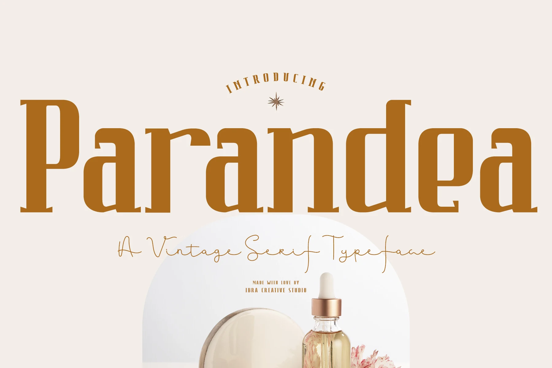 Parandea Font warm brown vintage serif lettering with rounded heavy forms
