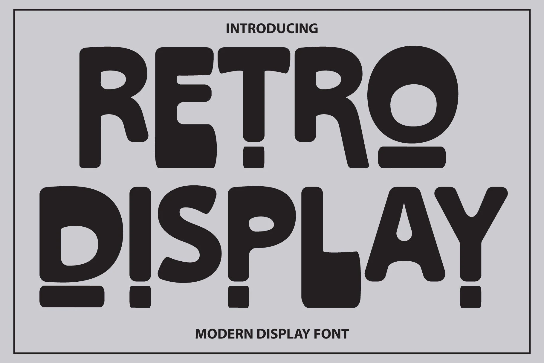 Retro Display Font preview with bold rounded black display lettering