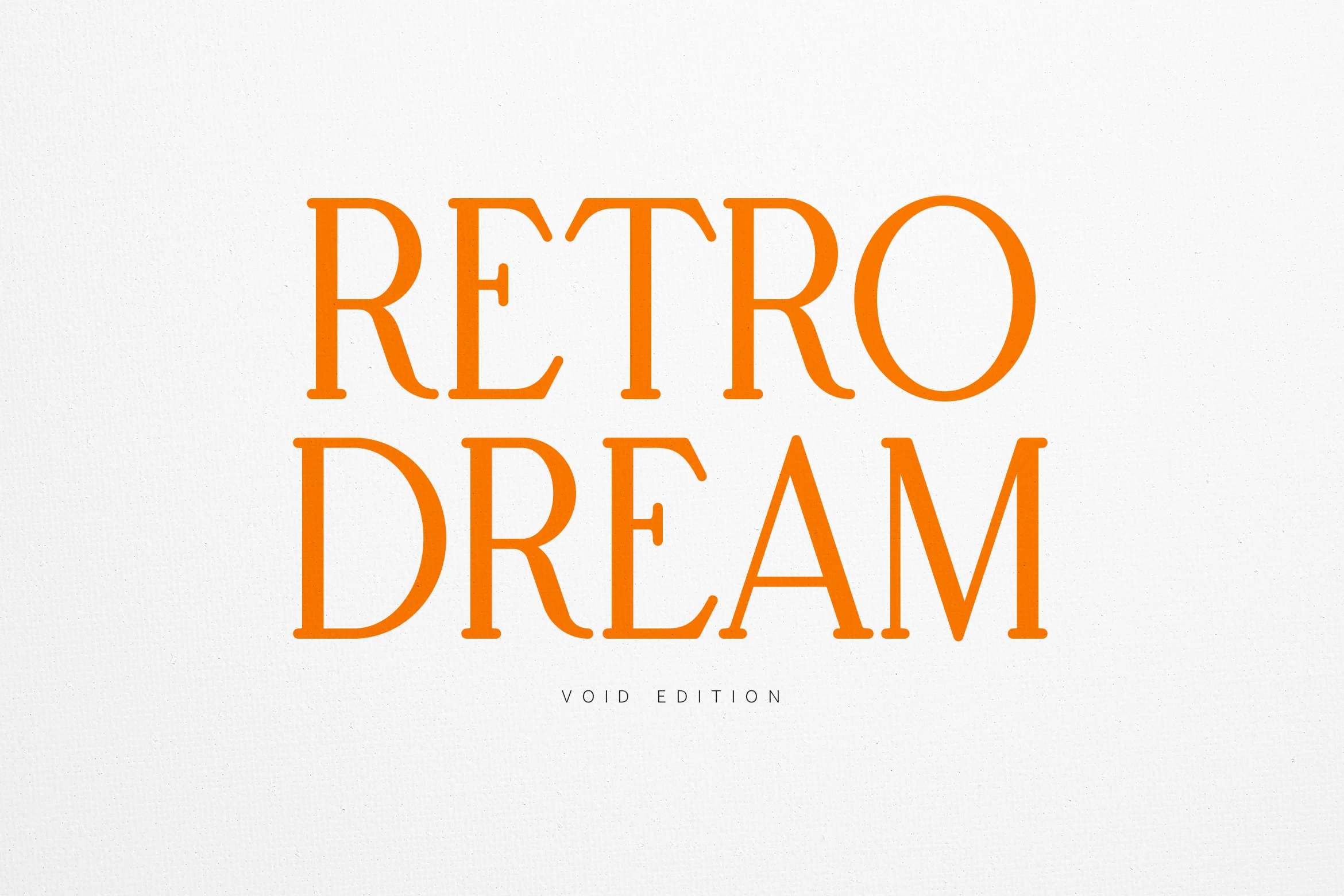 Retro Dream Font preview with tall orange vintage serif lettering for editorial design
