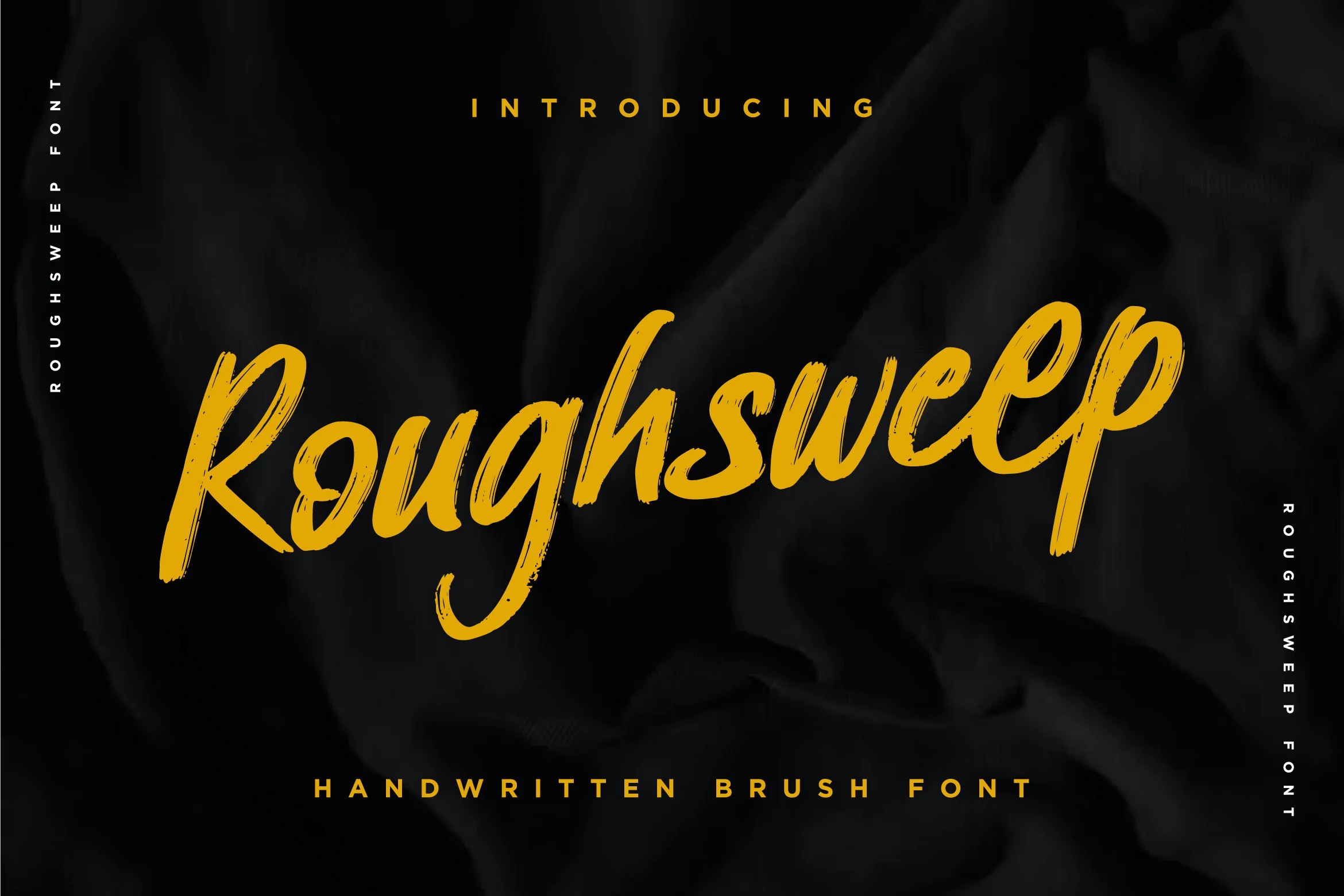 Roughsweep Font yellow handwritten brush script with rough texture