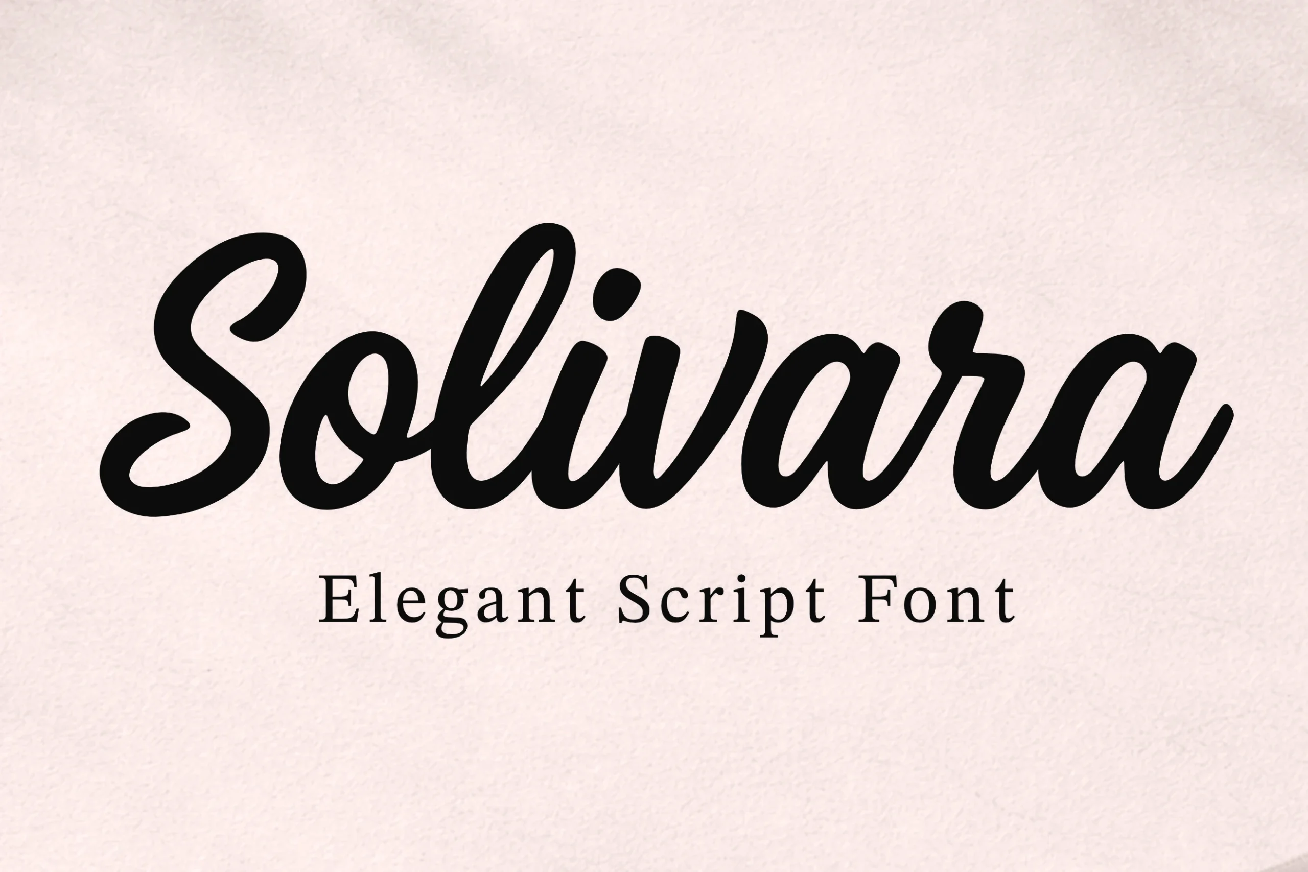 Solivara Font black elegant script lettering with smooth connected strokes