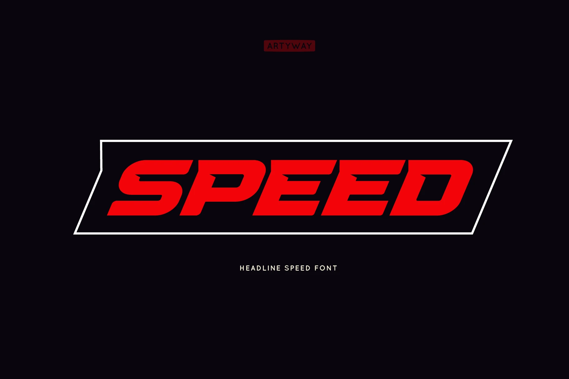 Speed Font bold slanted display lettering with sharp angular cuts