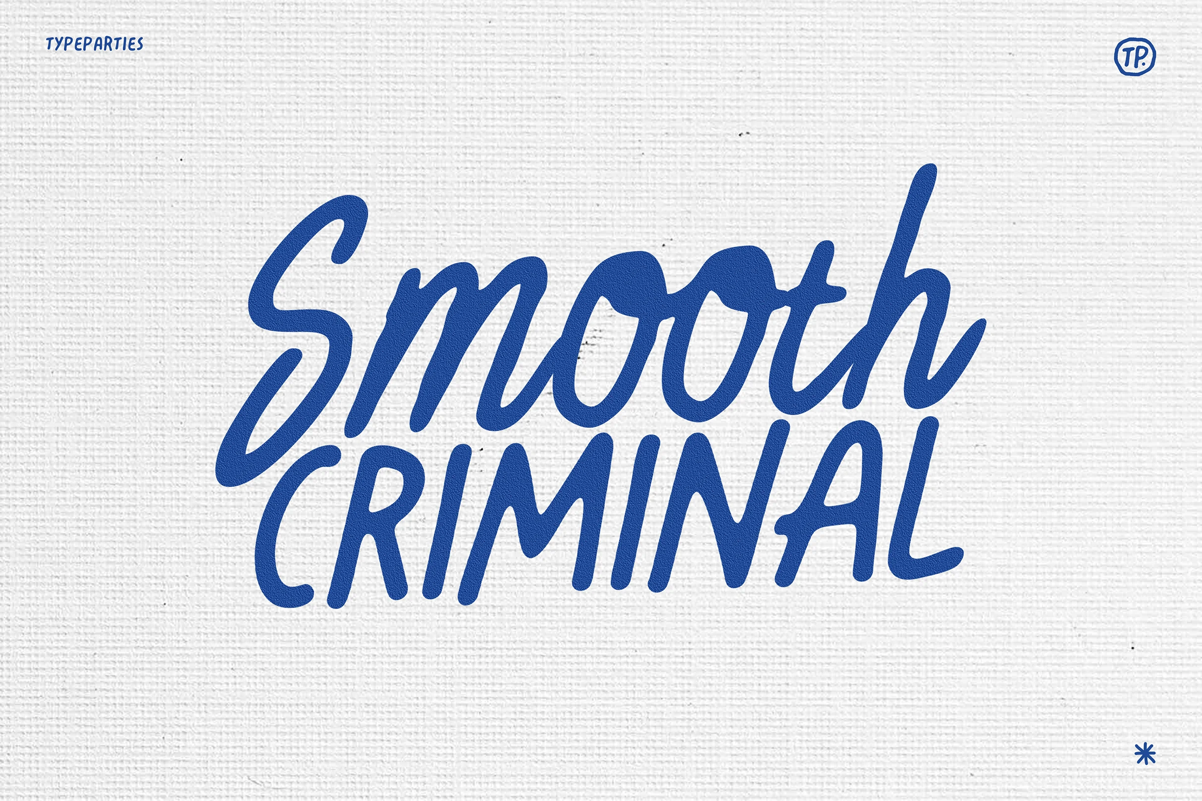 Swept Away Duo Font preview with blue handwritten script and tall uppercase companion lettering