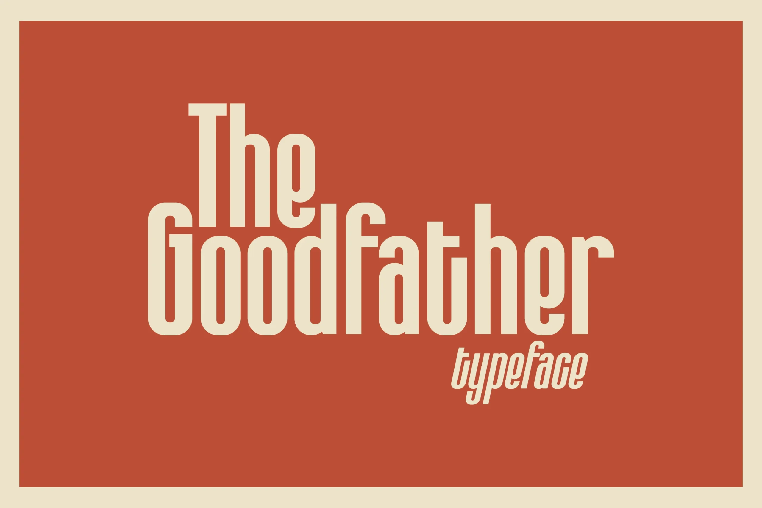 The Goodfather Font preview in tall condensed cream retro lettering