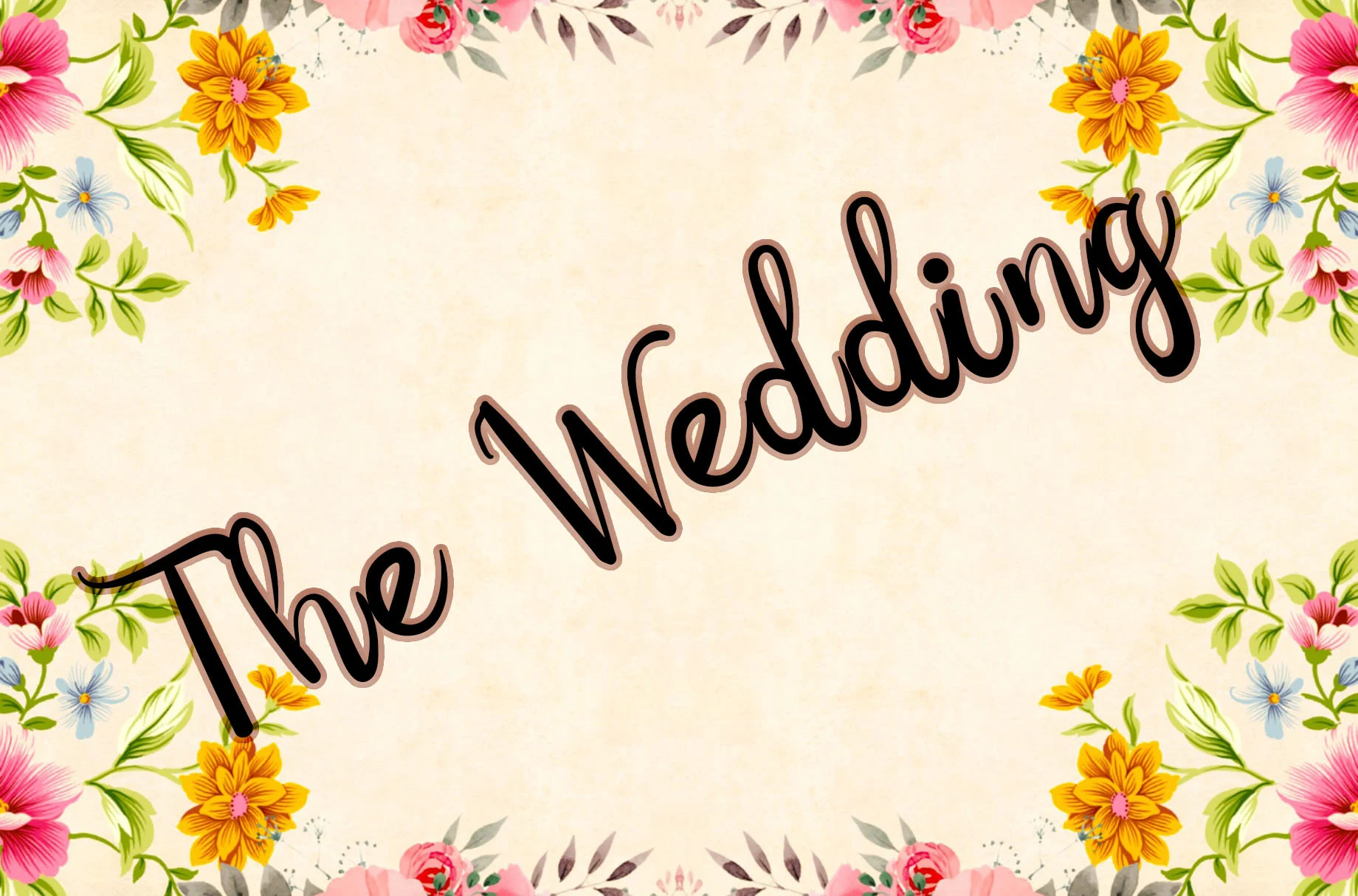The Wedding Font preview with black looping calligraphy lettering and an uneven baseline