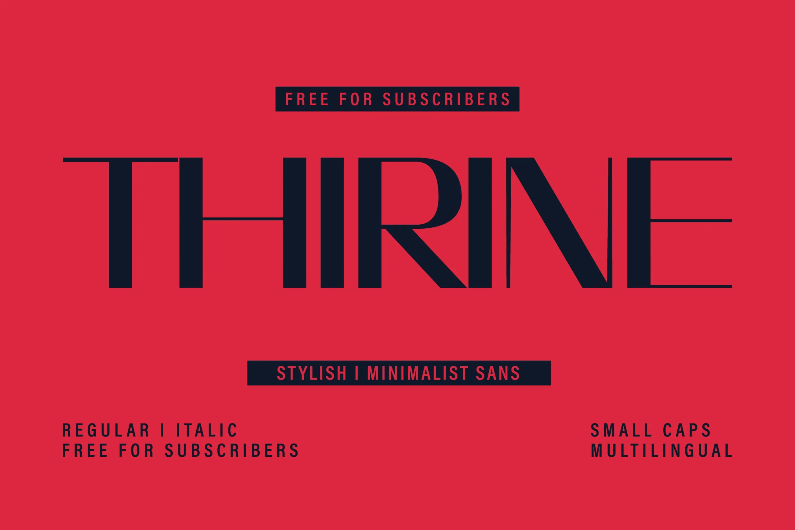 Thirine Font preview with tall slender minimalist sans serif lettering and sharp lines