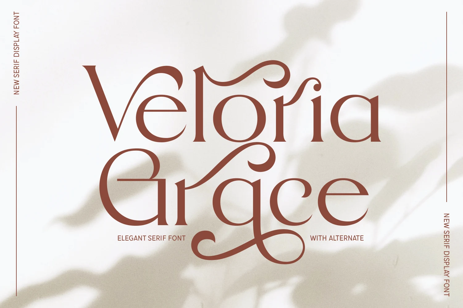 Veloria Grace Font preview with elegant serif lettering, fine contrast, and flowing swashes