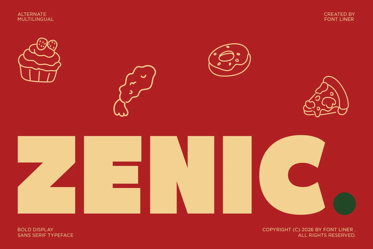 Zenic Font bold rounded sans serif display lettering