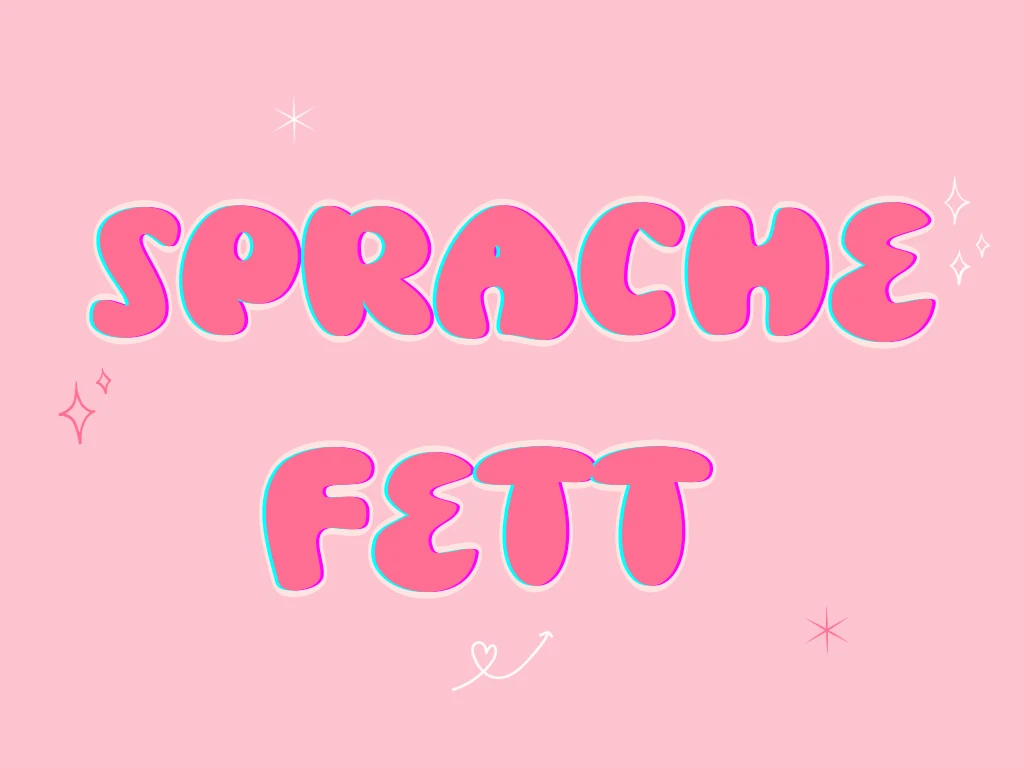 Sprache Fett Font in an ultra-bold bubble style with rounded terminals and an offset layered outline