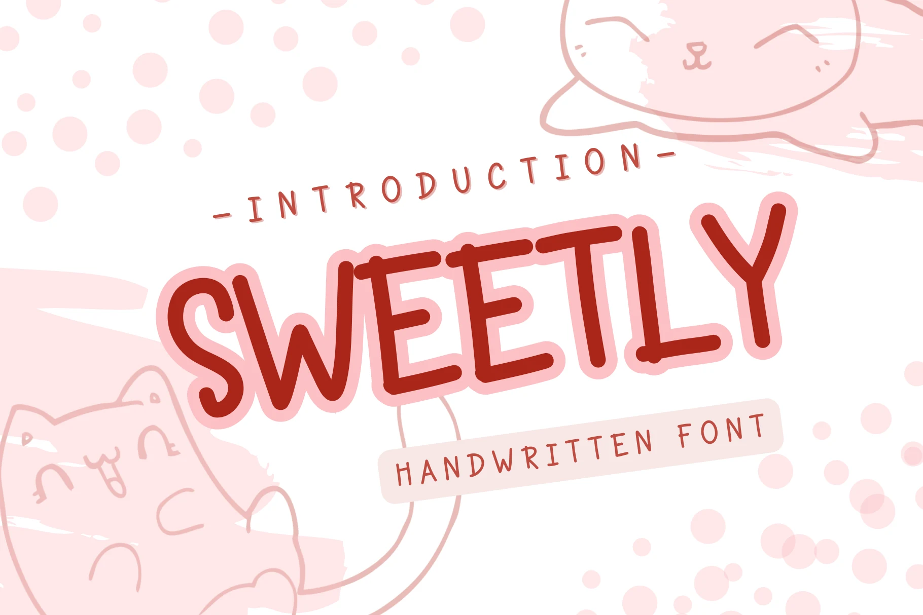 Sweetly Font shown in bold, rounded handwritten lettering with soft curves and monoline strokes.