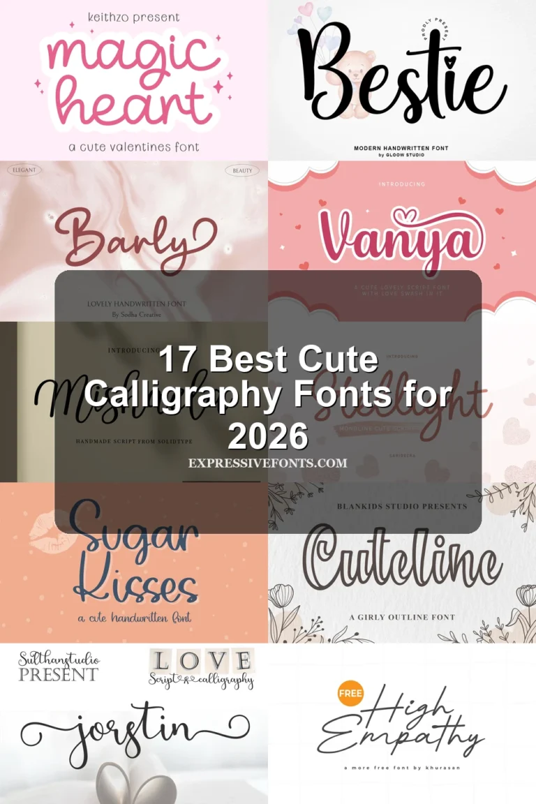 17 Best Cute Calligraphy Fonts for 2026 article preview collage featuring 10 font examples.