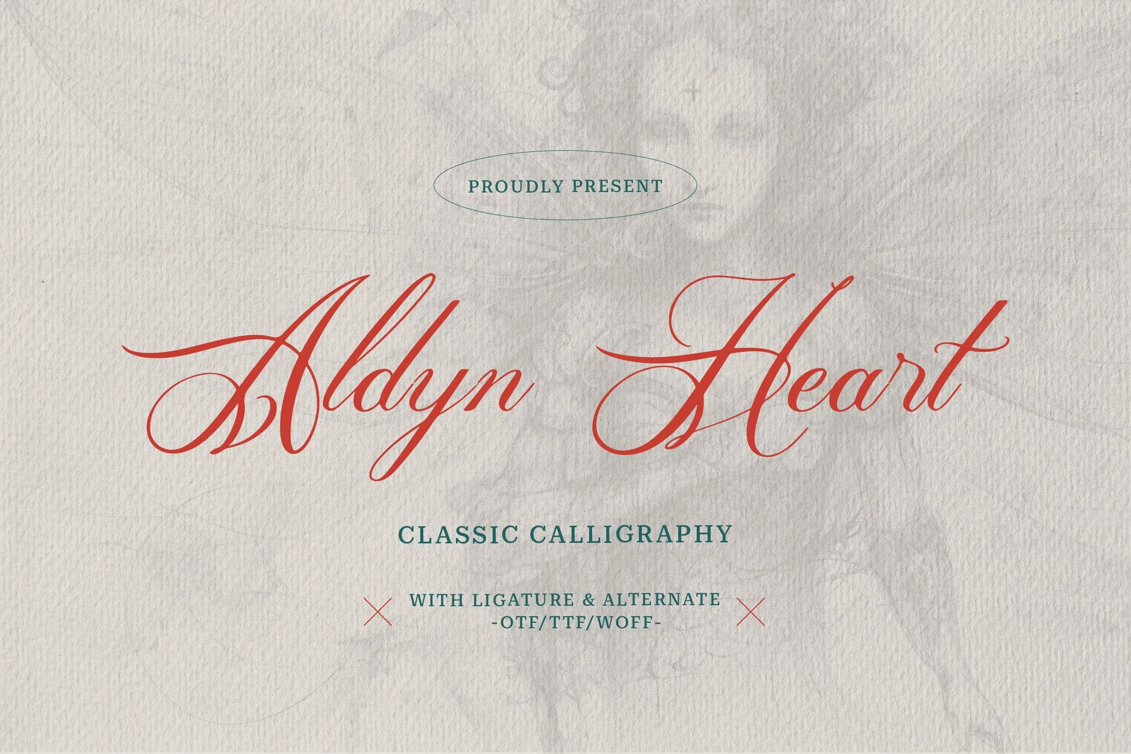 Aldyn Heart Font is a right-leaning connected script with high stroke contrast and elaborate decorative swashes.