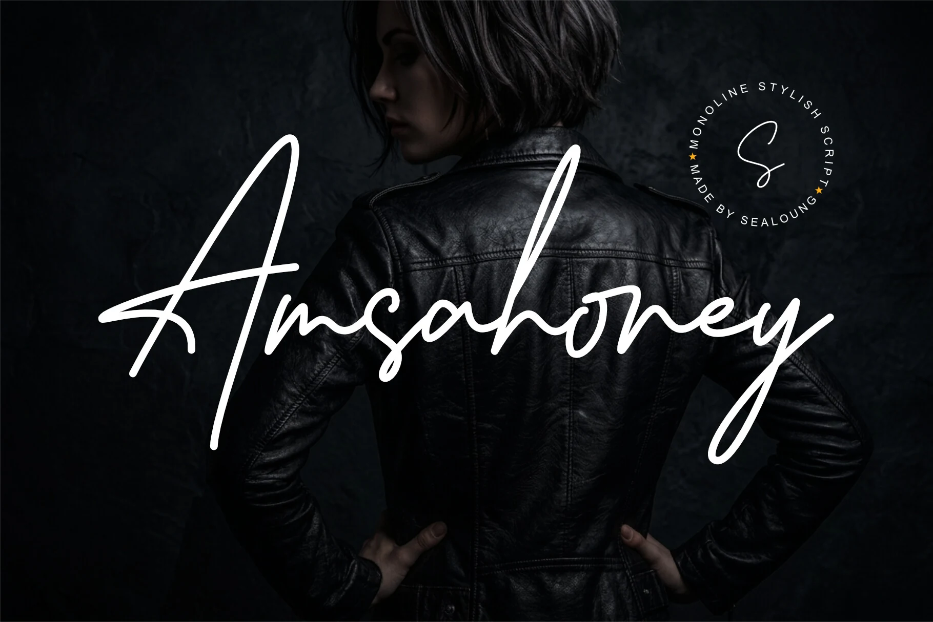 Amsahoney Font is a connected monoline script with a strong rightward slant and extended swashes.