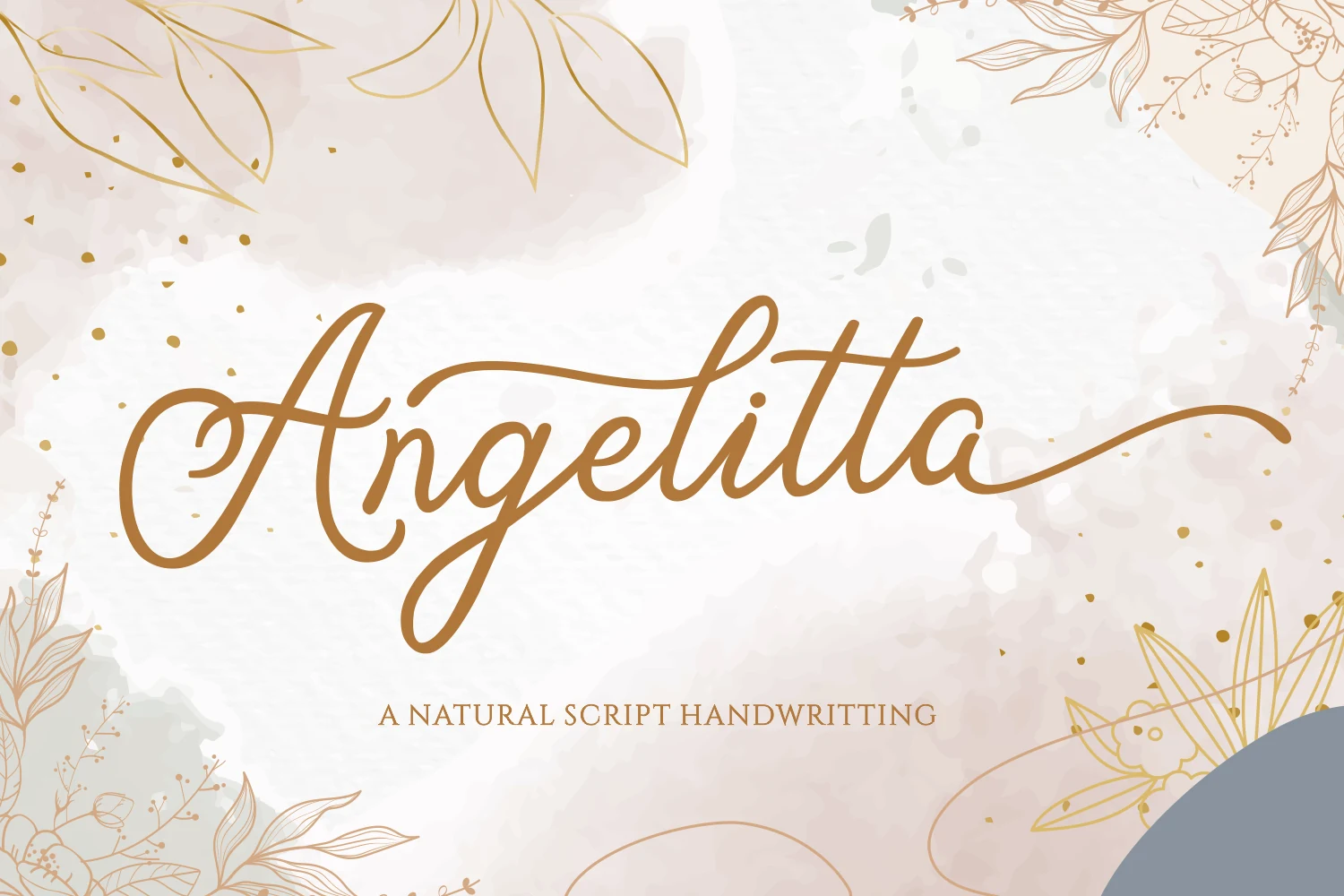 Angelitta Font showing flowing handwritten movement, connected letterforms, and refined slender strokes