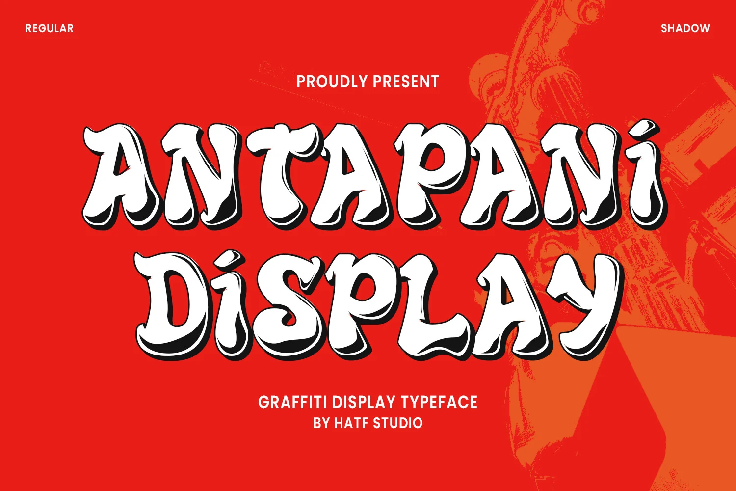 Antapani Font features rounded bubble-like letterforms, thick strokes, and exaggerated curved terminals.