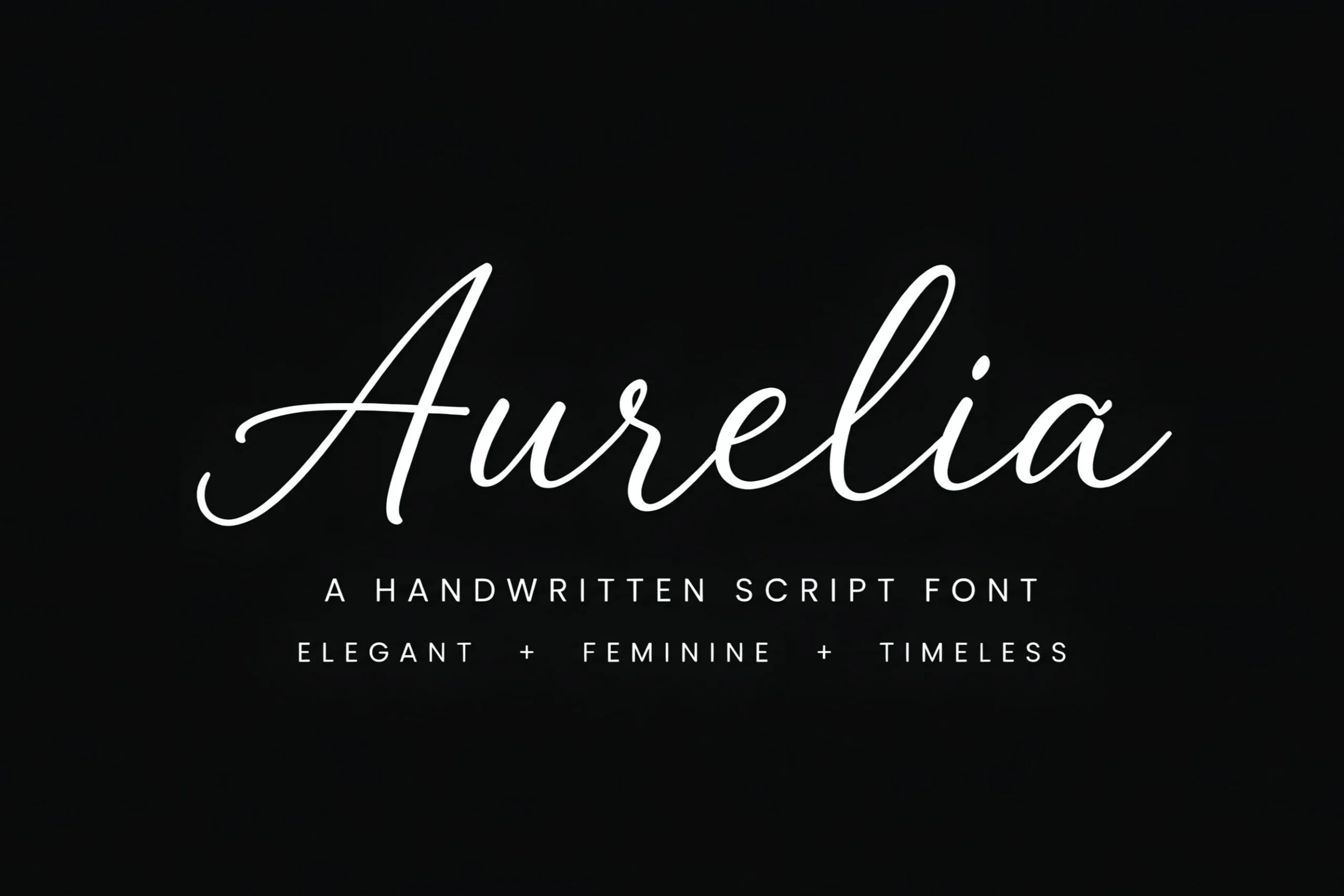 Aurelia Font features connected cursive letterforms, thin monolinear strokes, and a slight forward slant.