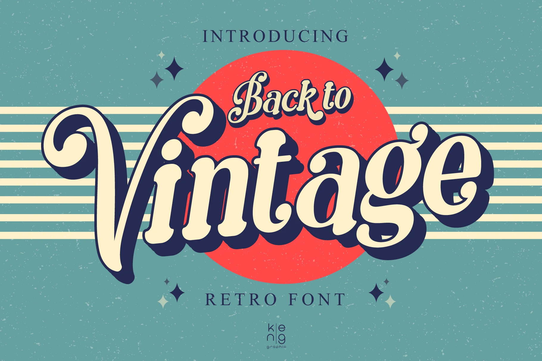 Back to Vintage Font featuring bold connected script lettering, expressive swashes, and rounded forms.