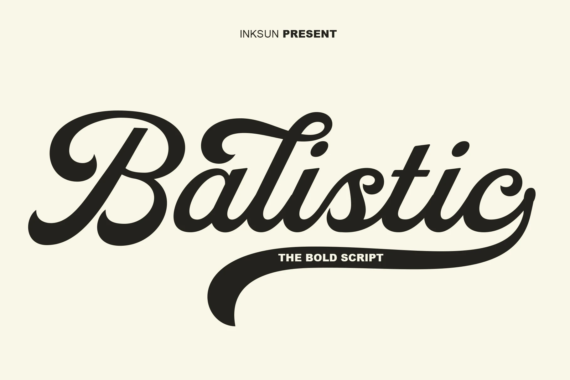 Balistic Font in a bold connected script with a pronounced rightward slant, high contrast, and an extended sweeping tail flourish.
