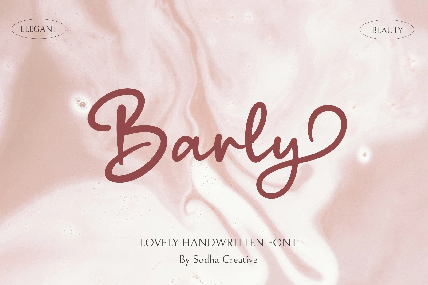 Barly - Cute Script Font with monoline connected cursive letters, a slight rightward slant, and an extended lowercase y terminal.