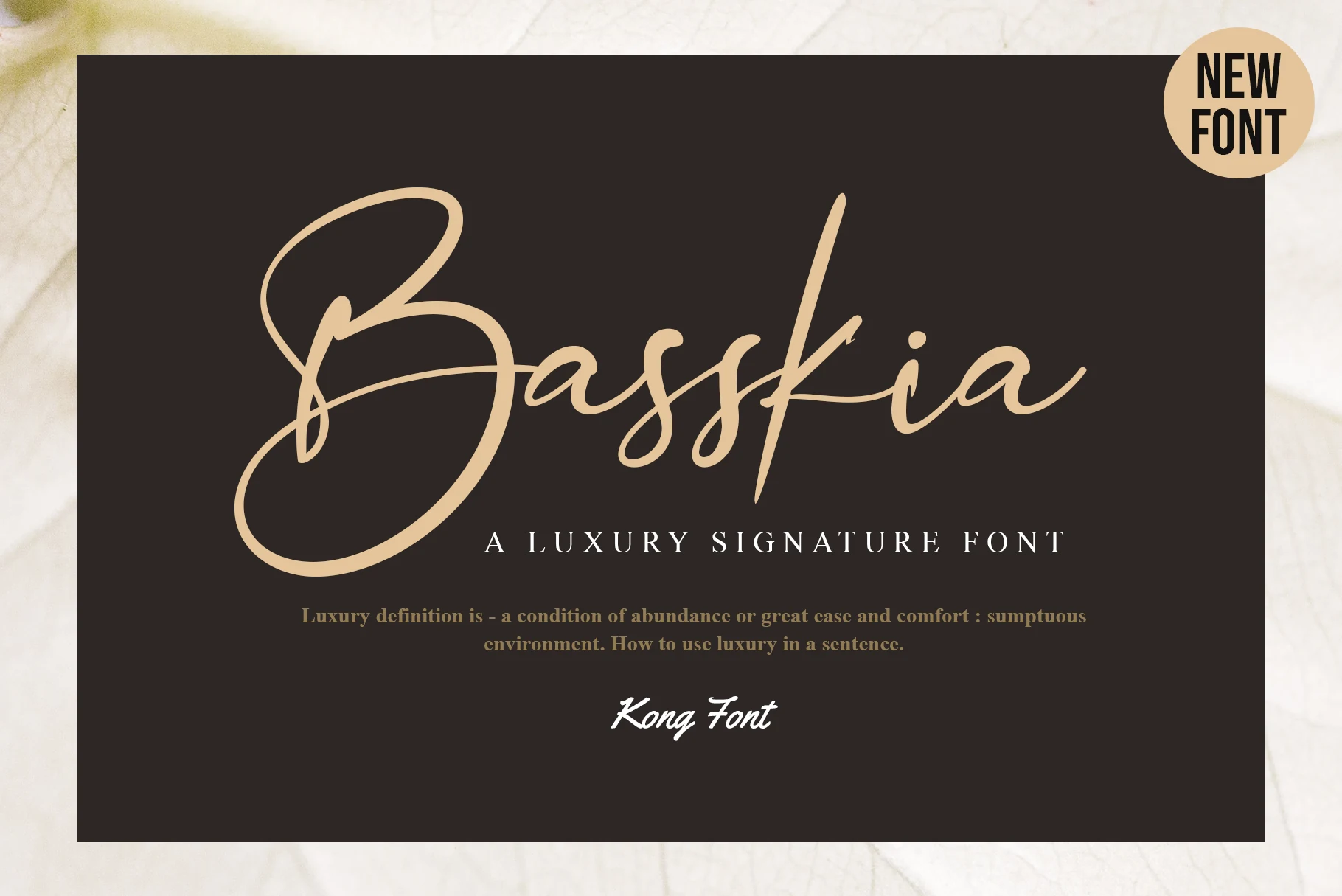 Basskia Font showing flowing handwritten movement, connected letterforms, and a rounded playful character