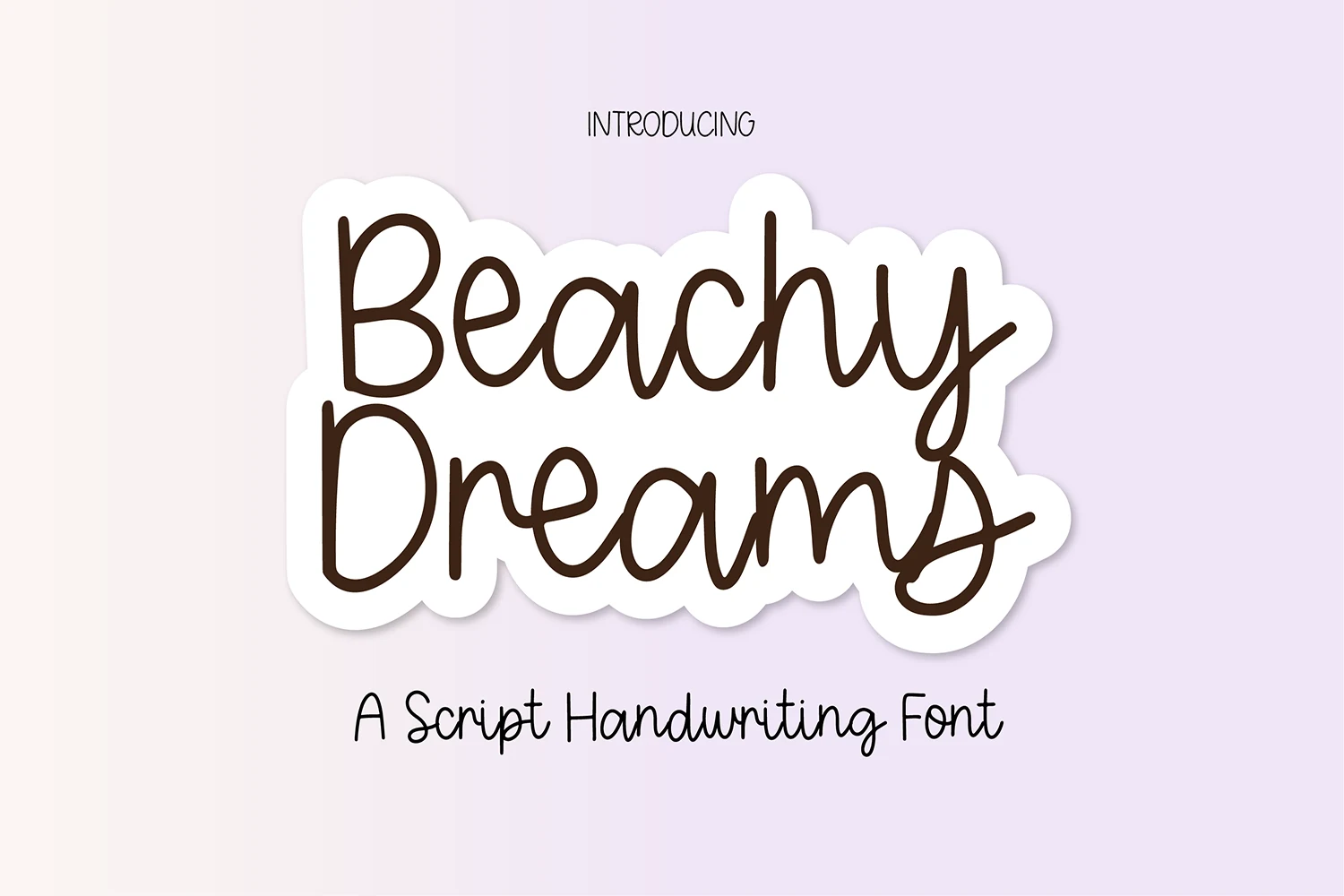 Beachy Dreams Font is a handwritten monolinear script with rounded terminals and partially connected letterforms.
