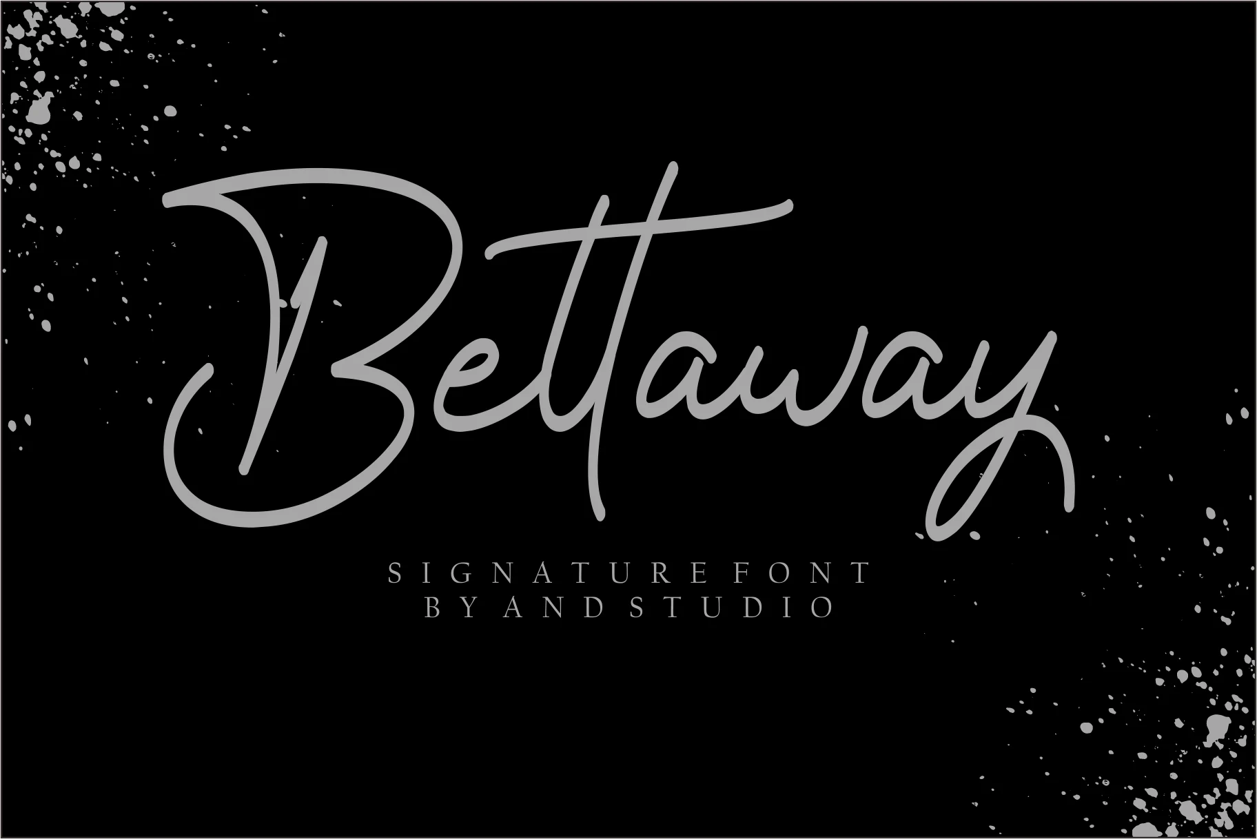 Bettaway Font showing connected cursive letterforms with sweeping curves and pronounced ascenders and descenders.