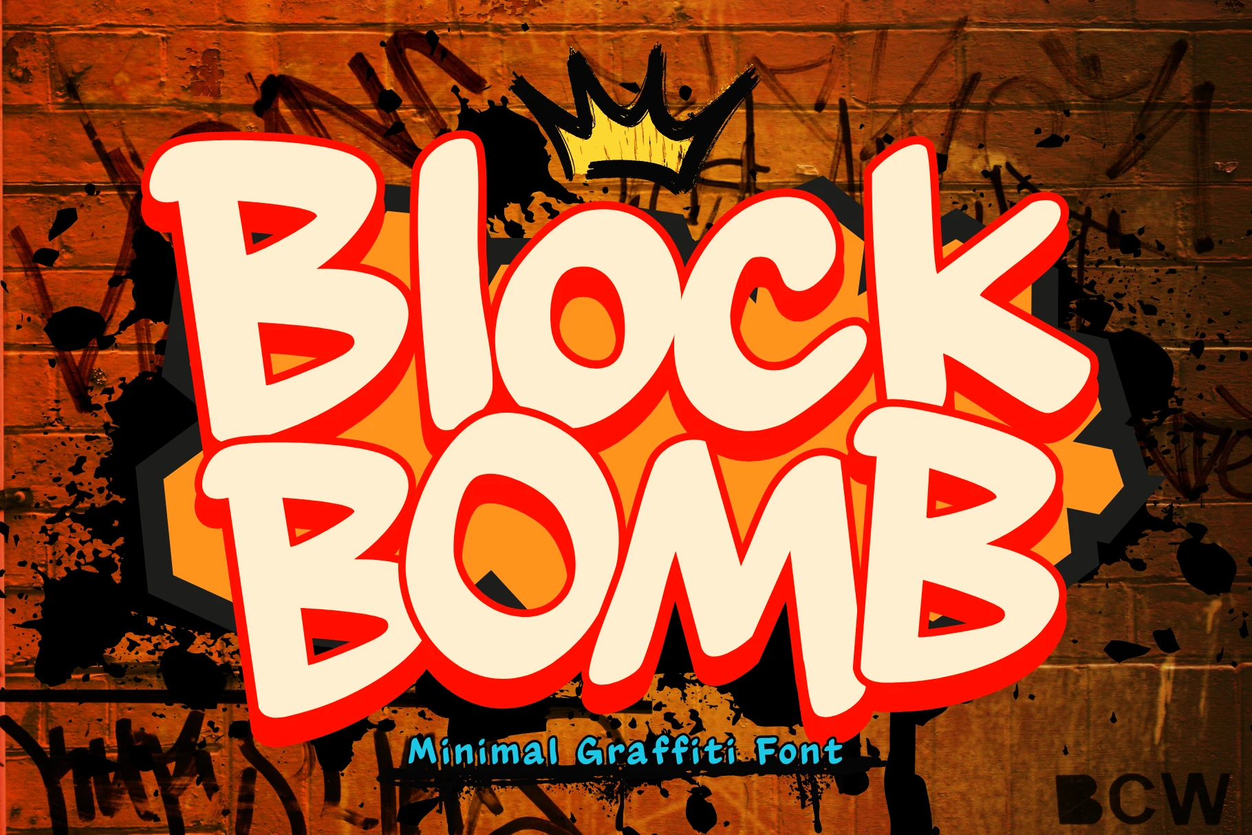 Blockbomb Font is a heavy, rounded graffiti display font with bubbly terminals and irregular organic outlines.
