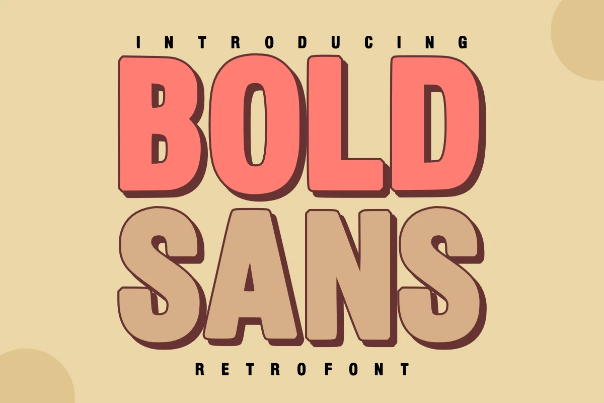 Bold Sans Font with heavy rounded sans-serif capitals, wide proportions, and a prominent drop shadow effect.