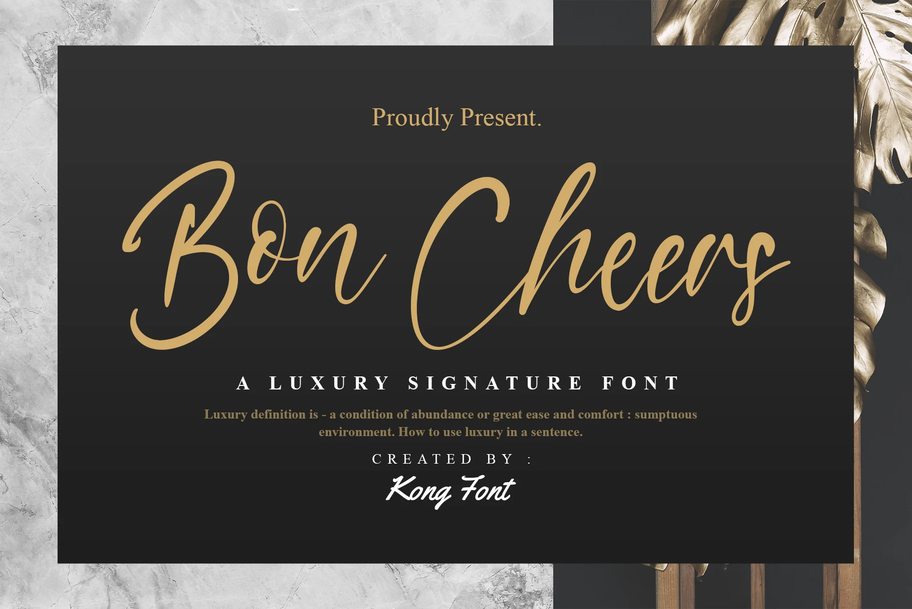 Bon Cheers Font featuring connected calligraphic brush strokes, high contrast, and a rightward slant.