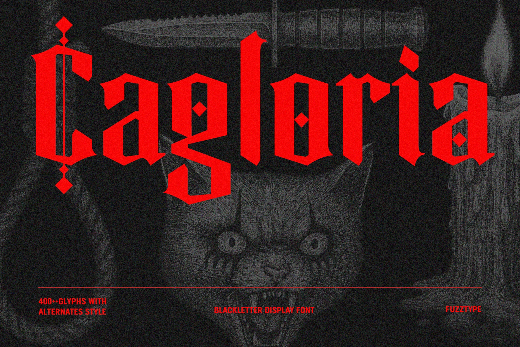 Cagloria Font featuring Angular, pointed terminals and Compressed proportions