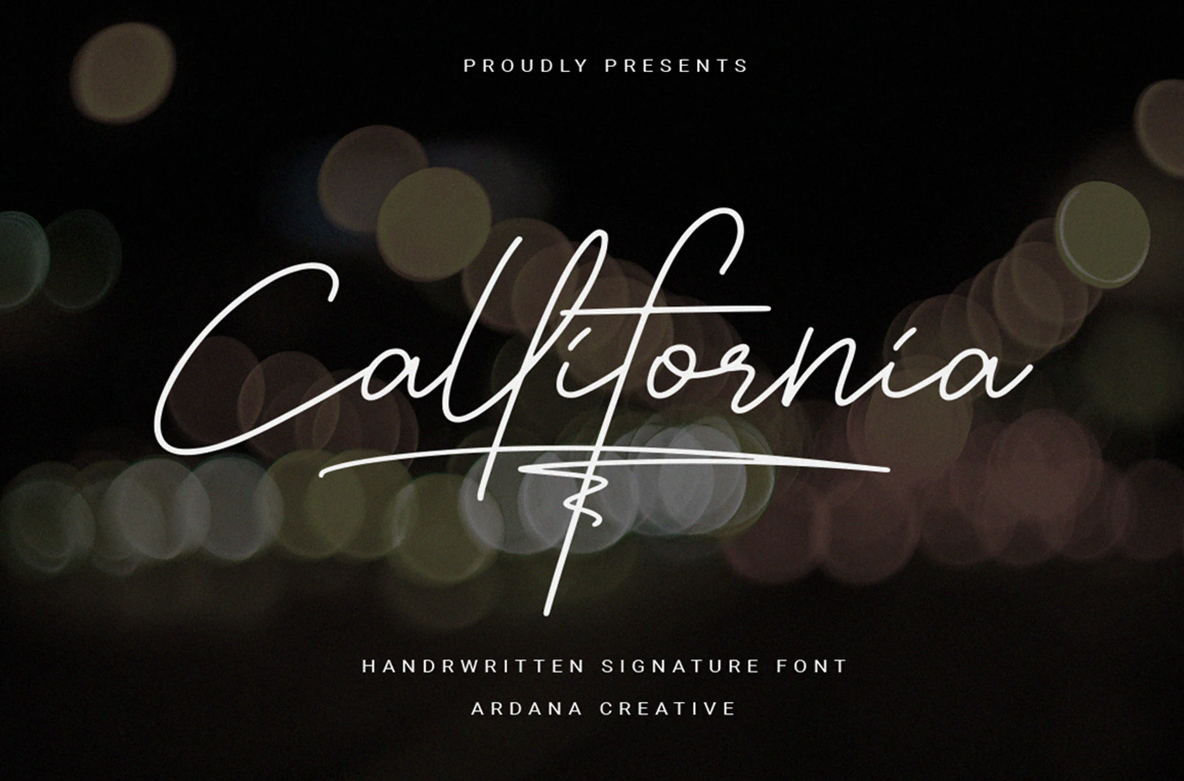 Callifornia Font features connected cursive letterforms, a pronounced rightward slant, and extended decorative swashes.