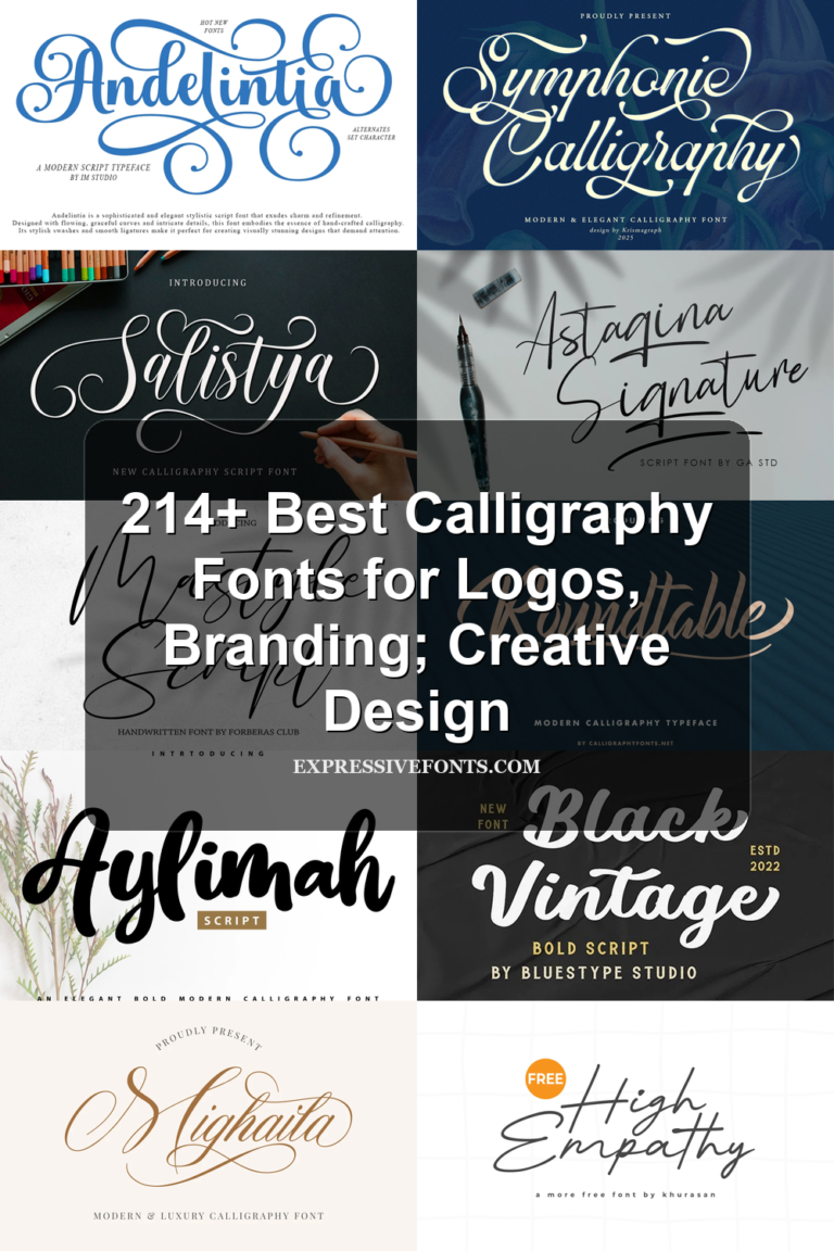 214+ Calligraphy Fonts collection preview