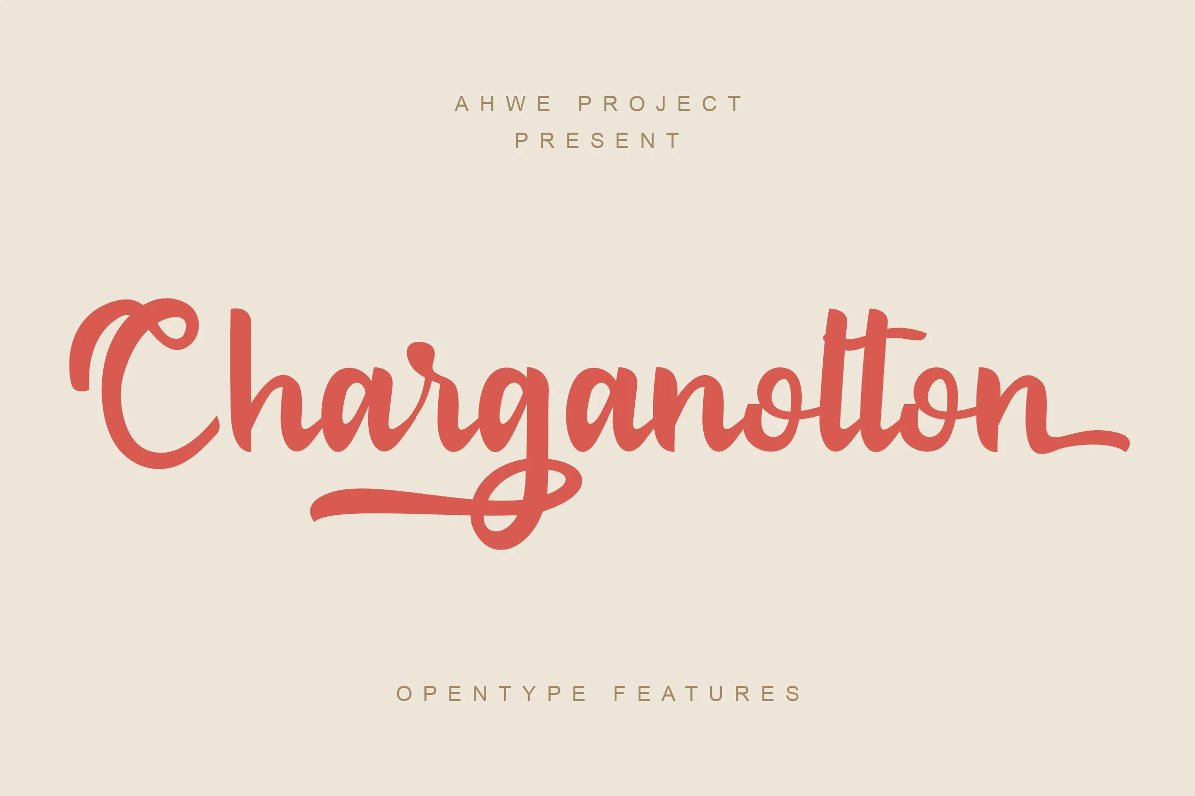 Charganolton Font is a connected script with a slight rightward slant, mostly uniform strokes, and decorative swashes.