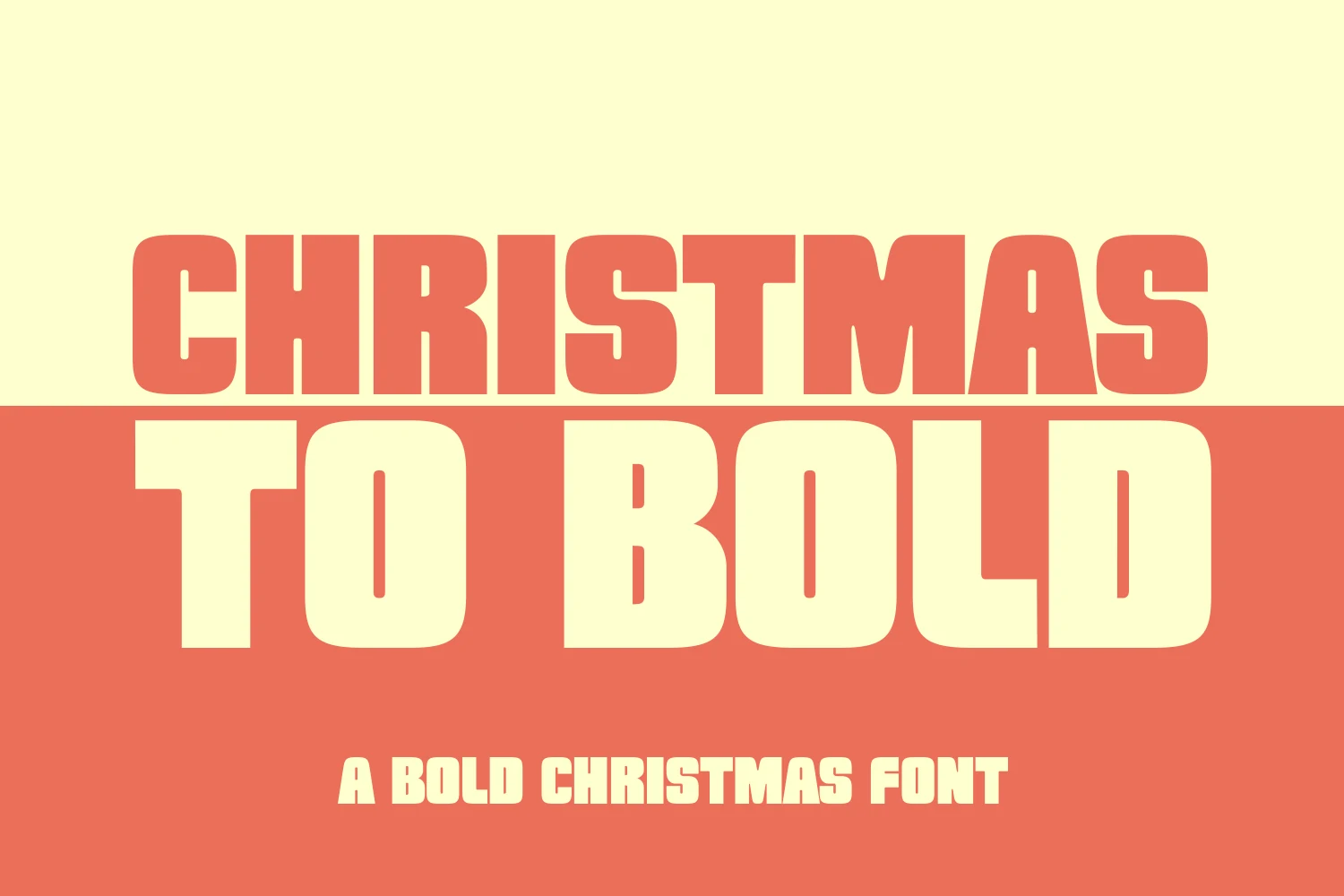 Christmas to Bold Font is a heavy condensed display typeface with rounded rectangular terminals and tight interior spacing.
