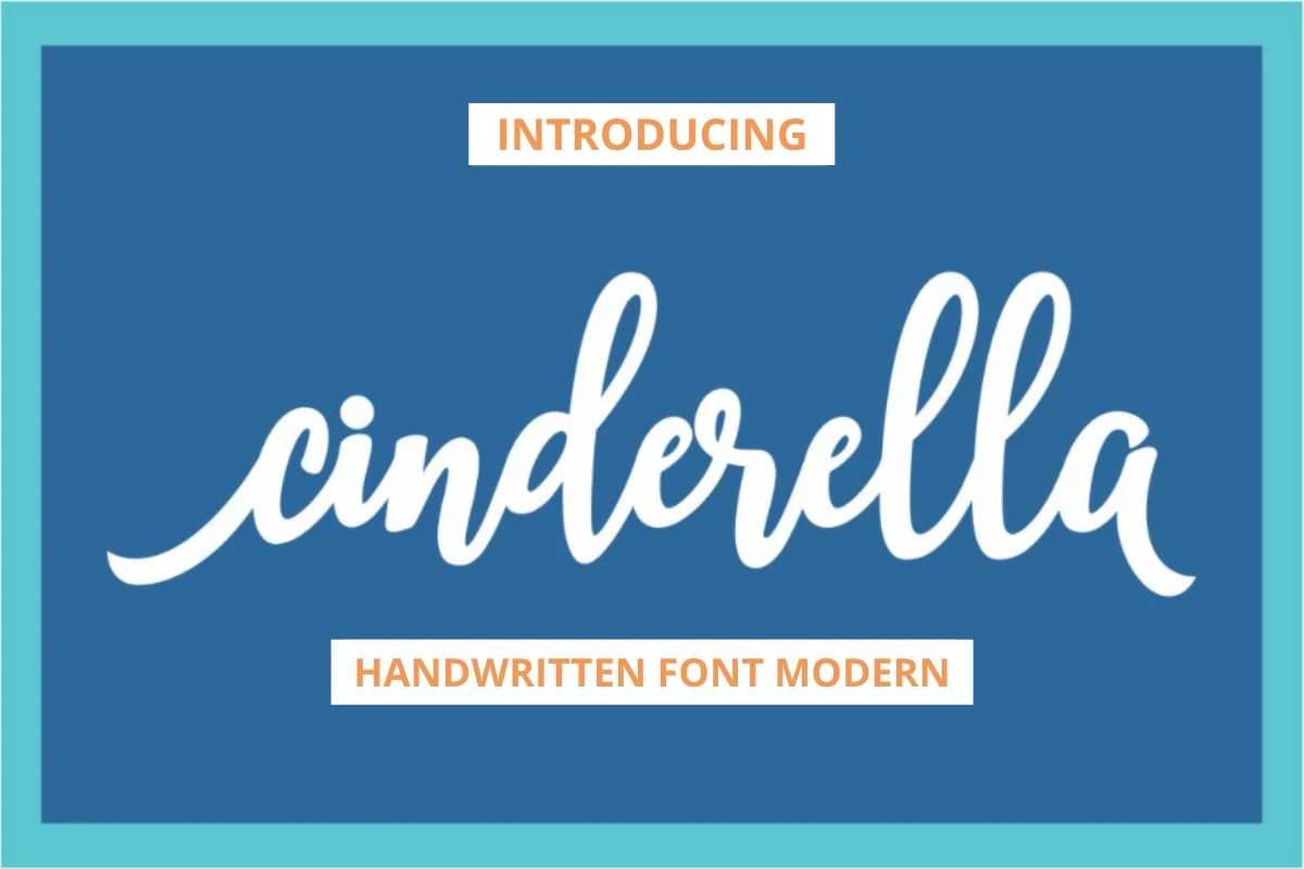 Cinderella Font is a monolinear handwritten script with connected rounded letters and flowing terminals.