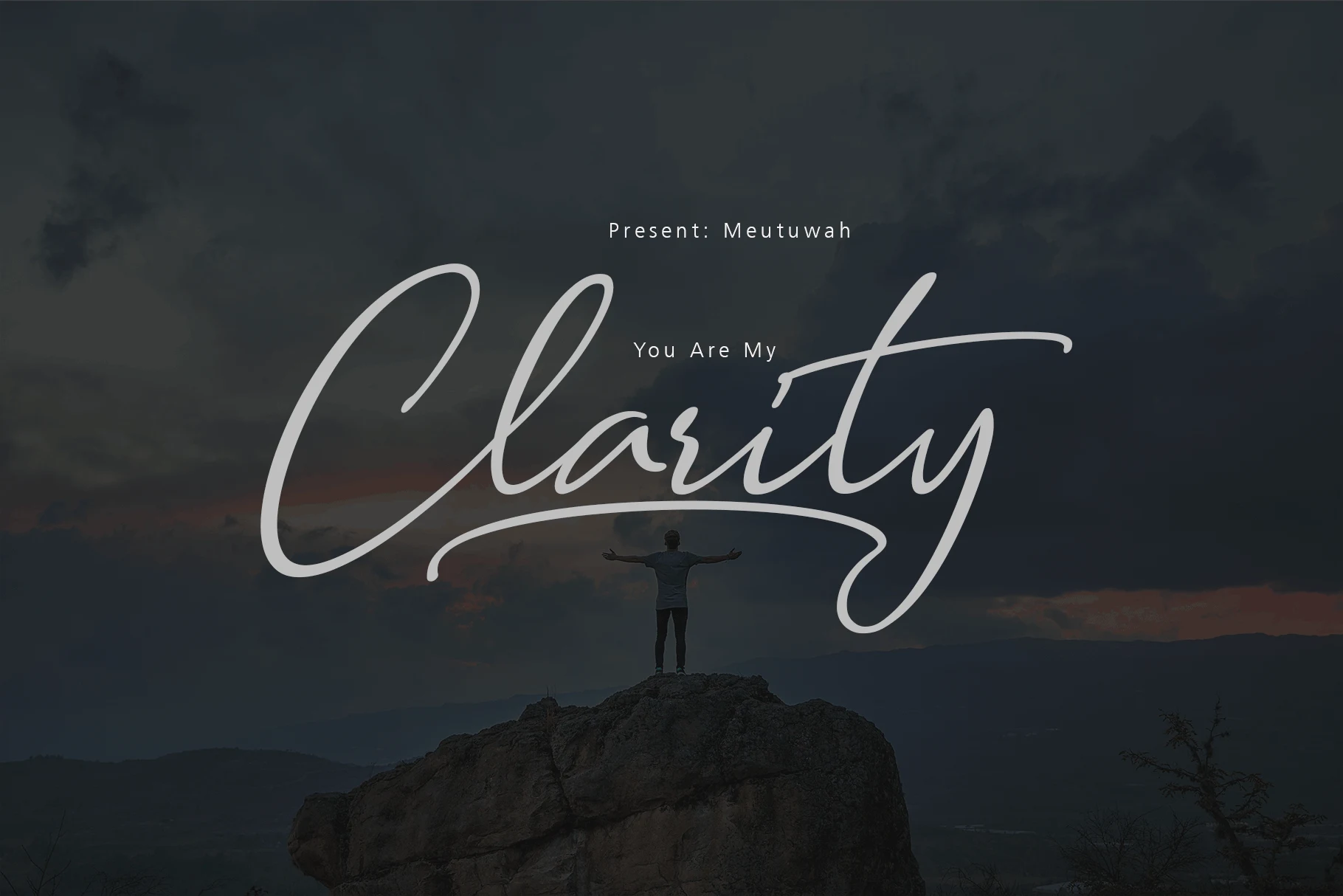 Clarity Font features connected cursive letters, high thick-to-thin contrast, and a sweeping underline swash.