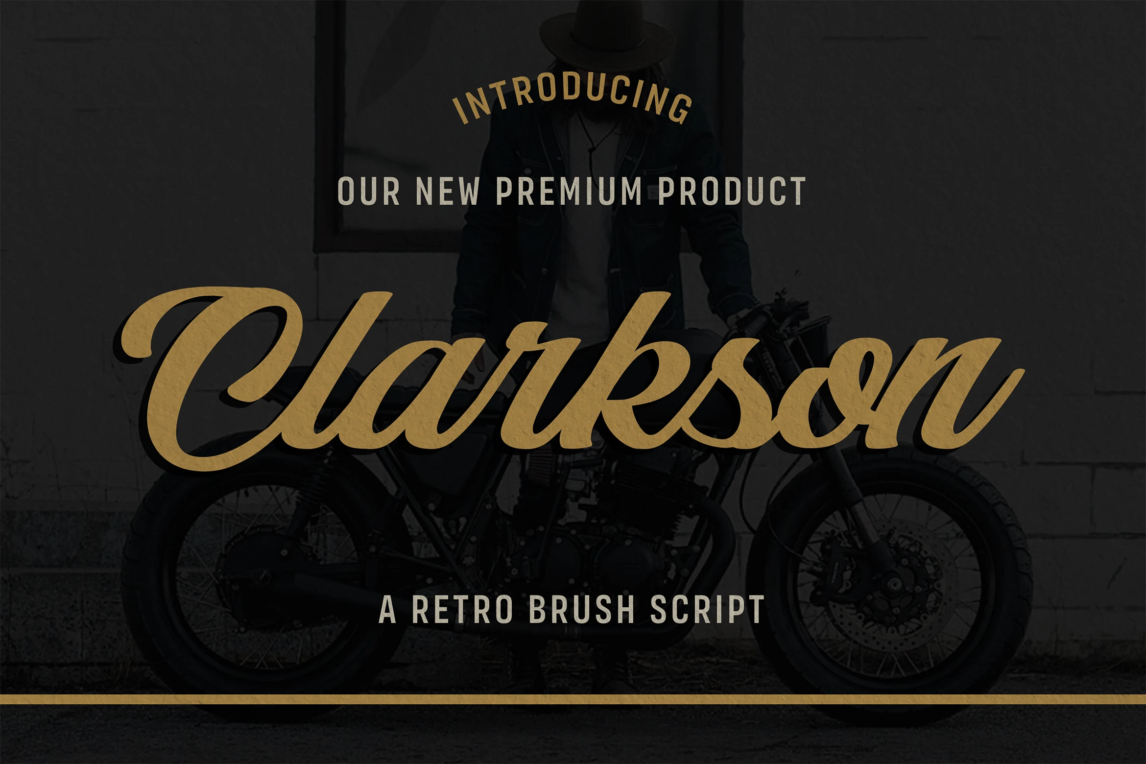 Clarkson Font features connected flowing brush-script letters, strong thick-and-thin contrast, and a pronounced rightward slant.