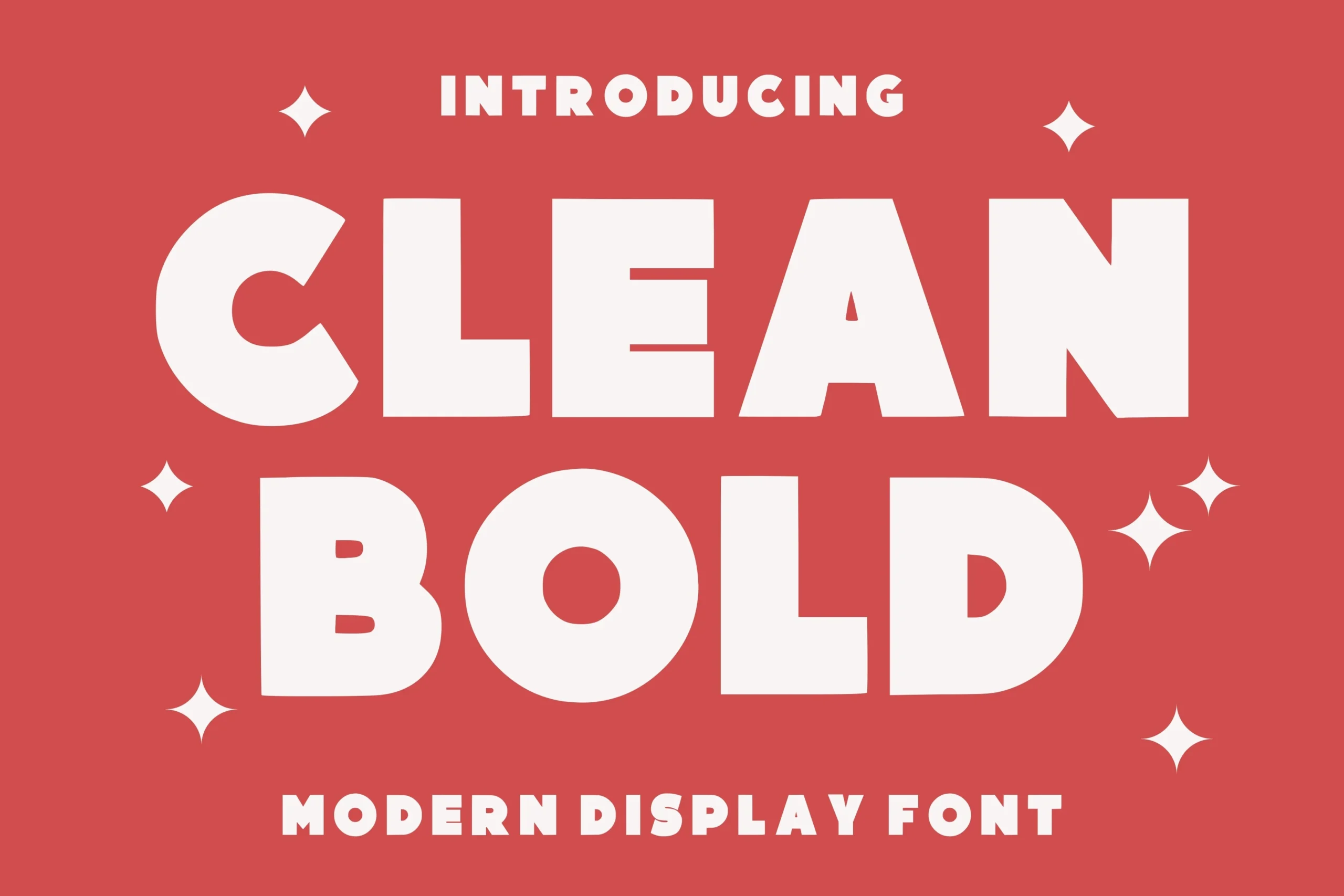 Clean Bold Font featuring heavy wide sans-serif letters with rounded corners and open counters.