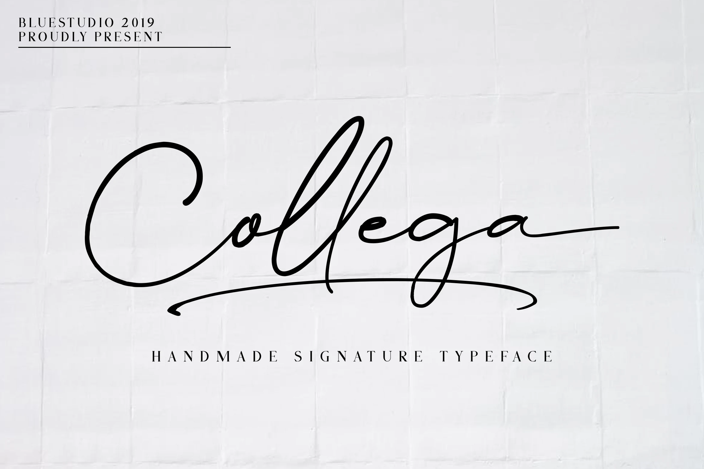 Collega Font is a bold connected script with a rightward slant and sweeping final swash.