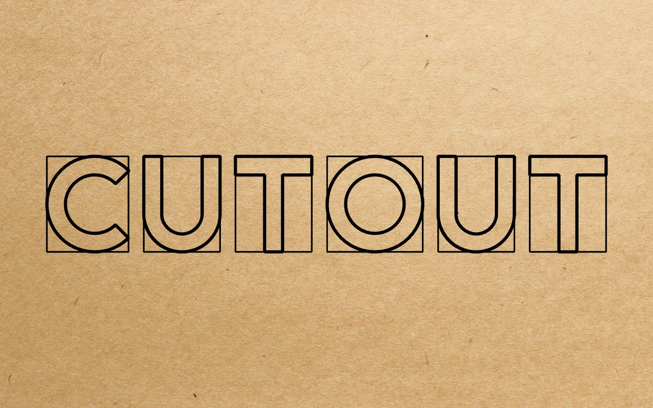Cut out Font is a geometric monolinear display typeface with uppercase letters enclosed in square frames and hard-edged terminals.