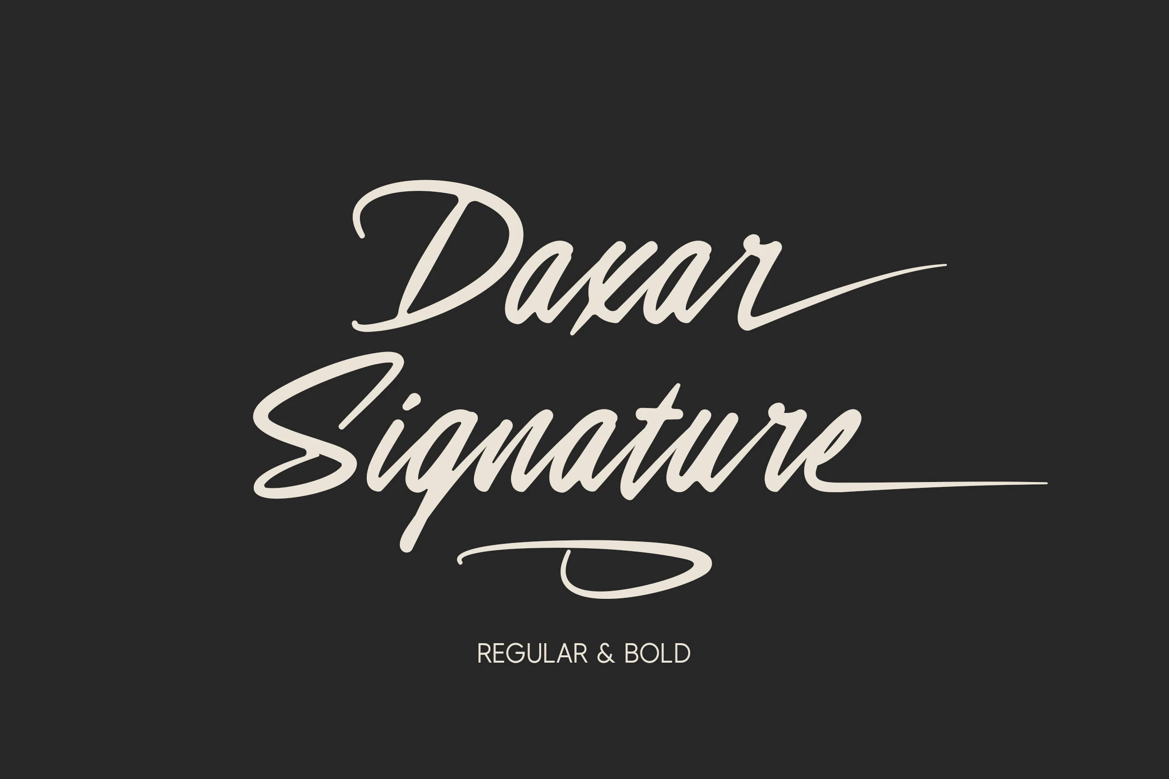 Daxar Signature Font showing flowing handwritten movement with connected or softly joined letterforms