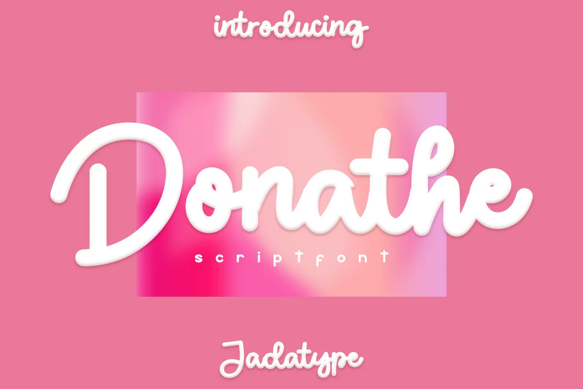 Donathe Font is a playful monolinear script with rounded terminals and a connected, flowing structure.