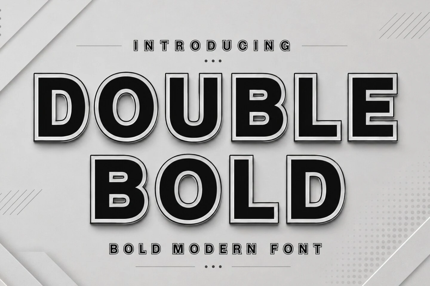 Double Bold Font featuring heavy slab-like weight and wide geometric proportions