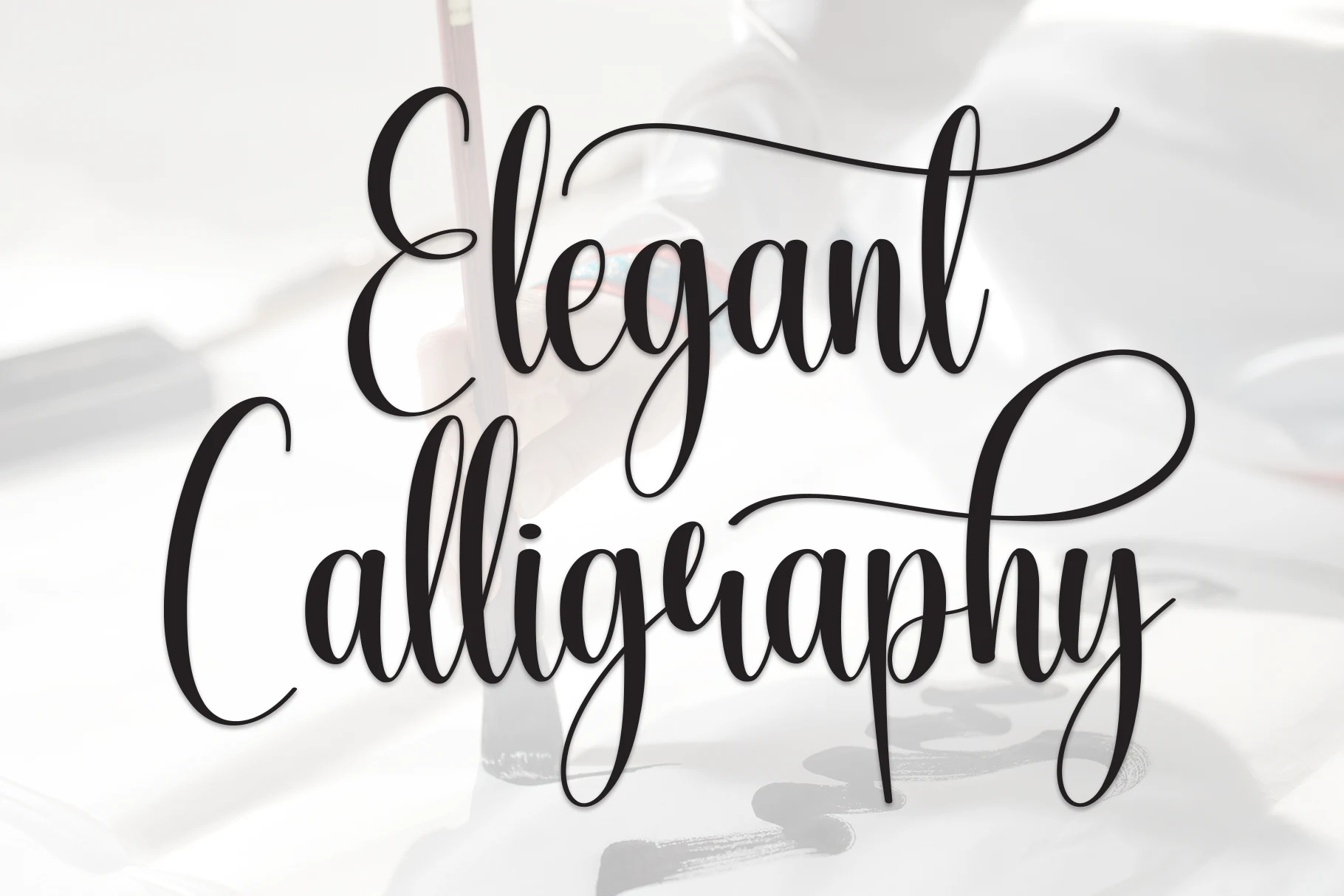 Elegant Calligraphy font showing high-contrast script lettering with flowing strokes and sweeping flourishes.