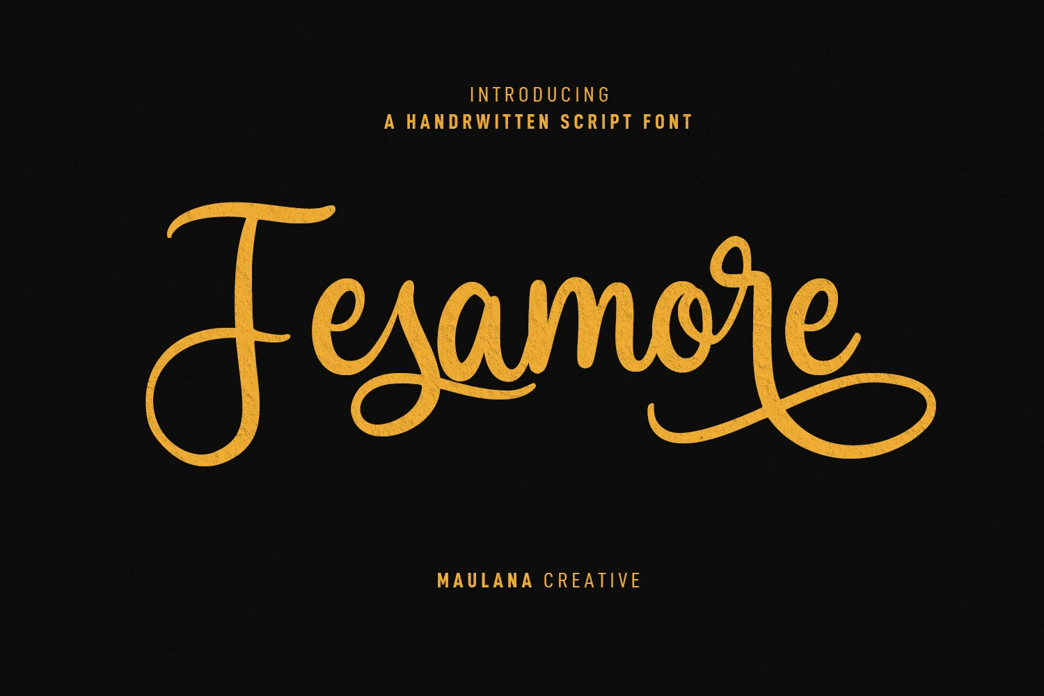 Fesamore Script Font showing flowing handwritten movement, softly joined letterforms, and refined slender strokes